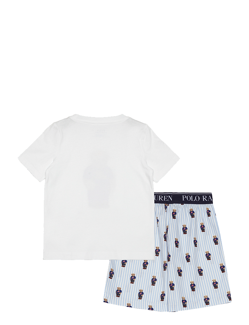 Ralph Lauren Kids - S5-SLEEPWEAR SHORT SET - lühikeste varrukatega t-särkide komplektid - white / elite blue - 1