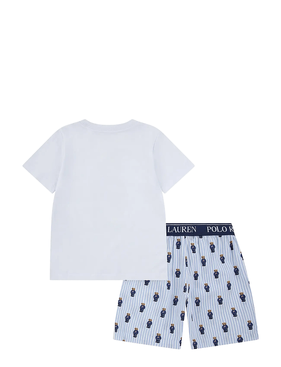 Ralph Lauren Kids - S5-SLEEPWEAR SHORT SET - sets mit kurzärmeligem t-shirt - white / elite blue - 1