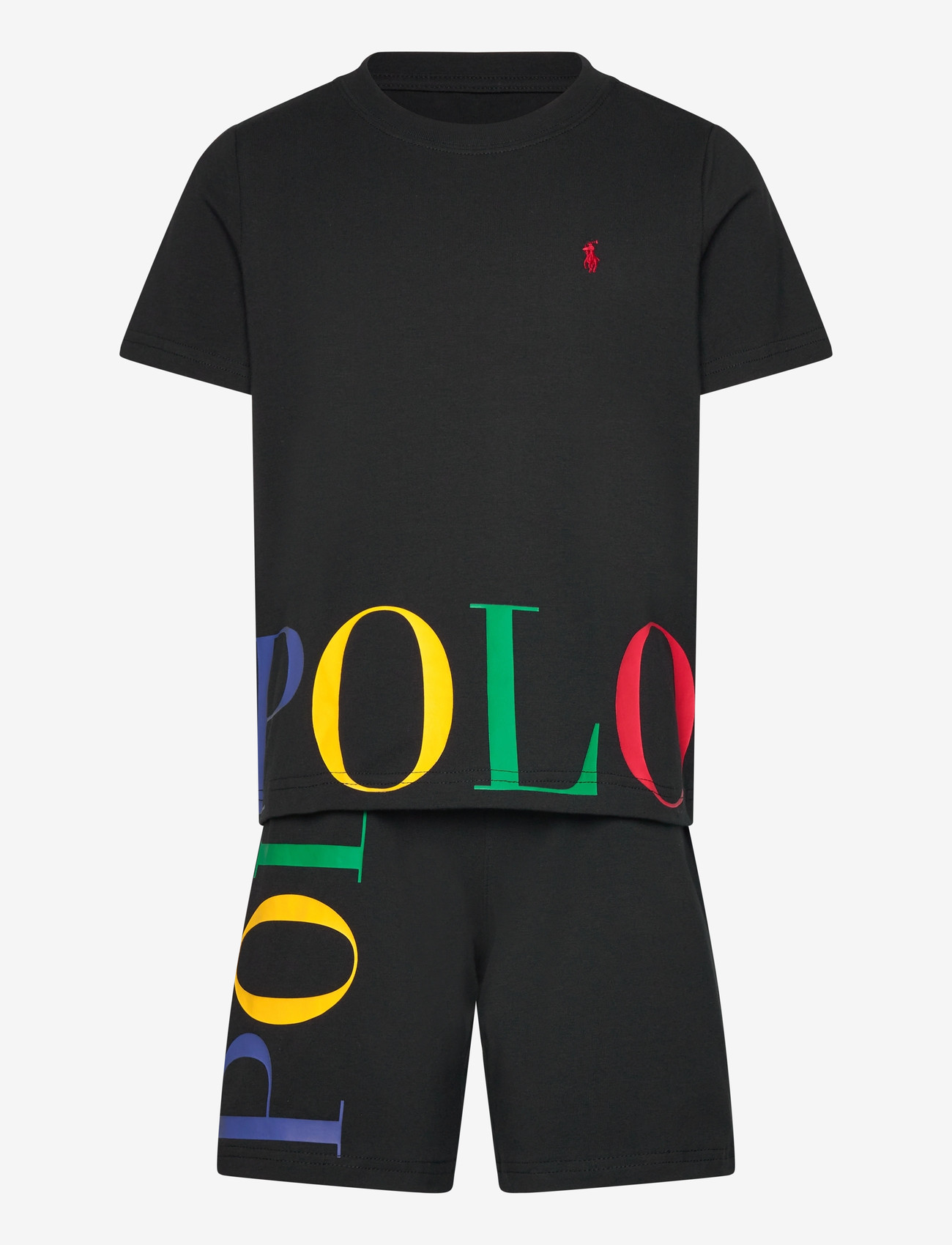 Ralph Lauren Kids - L4-LOUNGE SHORT SET - lühikeste varrukatega t-särkide komplektid - polo black - 0
