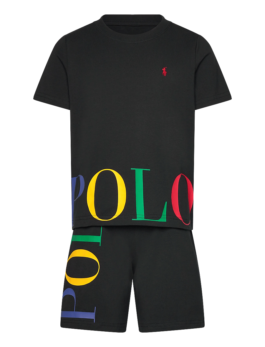 Ralph Lauren Kids - L4-LOUNGE SHORT SET - sæt med kortærmet t-shirt - polo black - 0