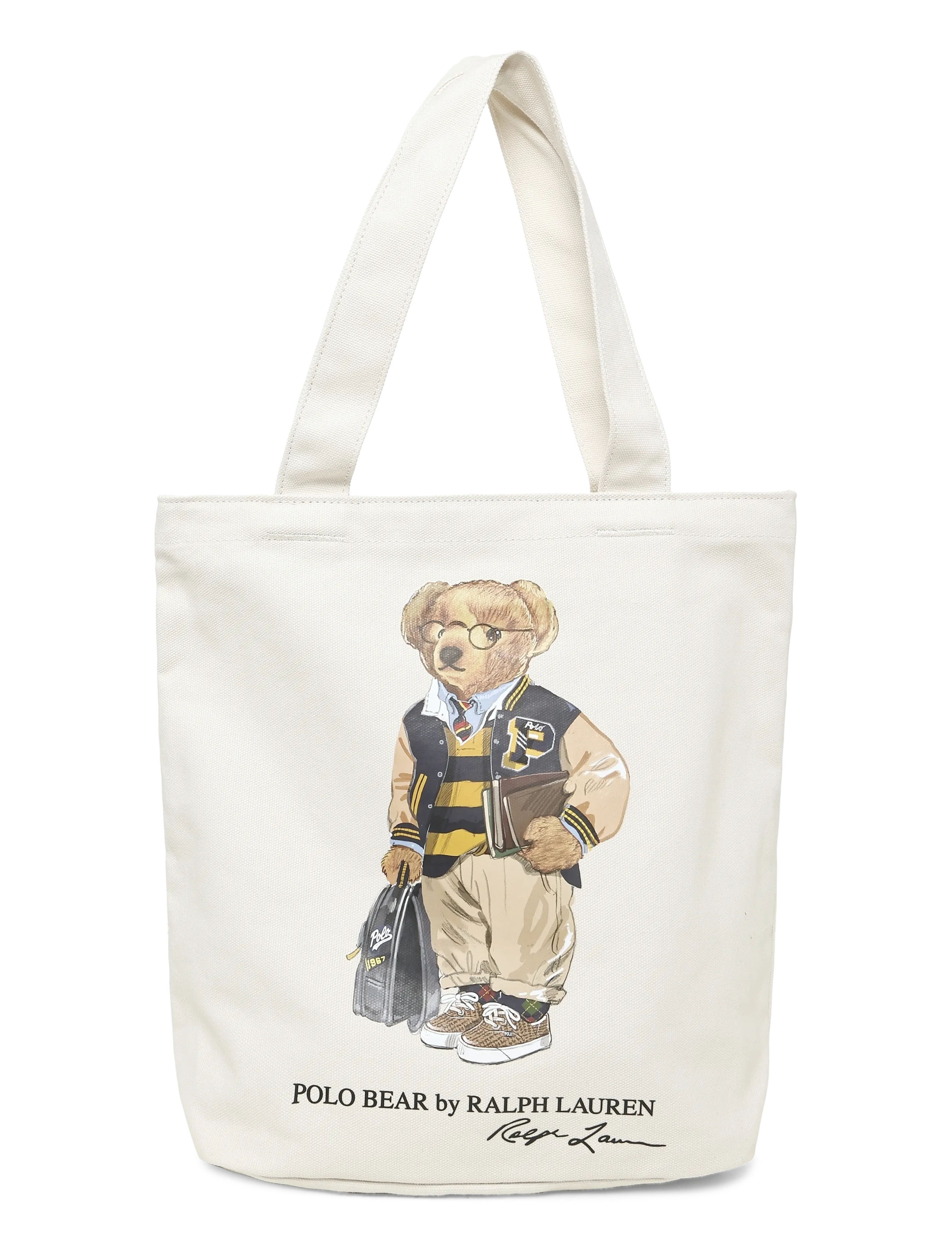 Ralph Lauren Kids TD-TOTE BAG - Aksessuaarid - NATURAL CANVAS W/  NAVY / cream