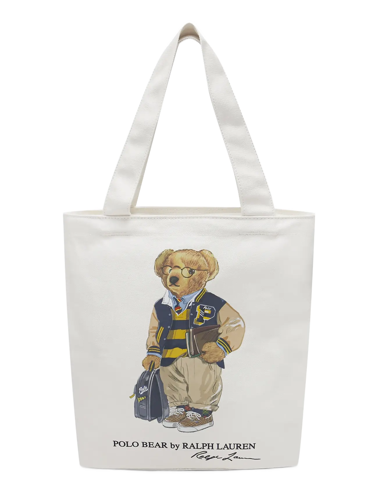 Ralph Lauren Kids TD-TOTE BAG - Taschen - NATURAL CANVAS W/  NAVY / cream