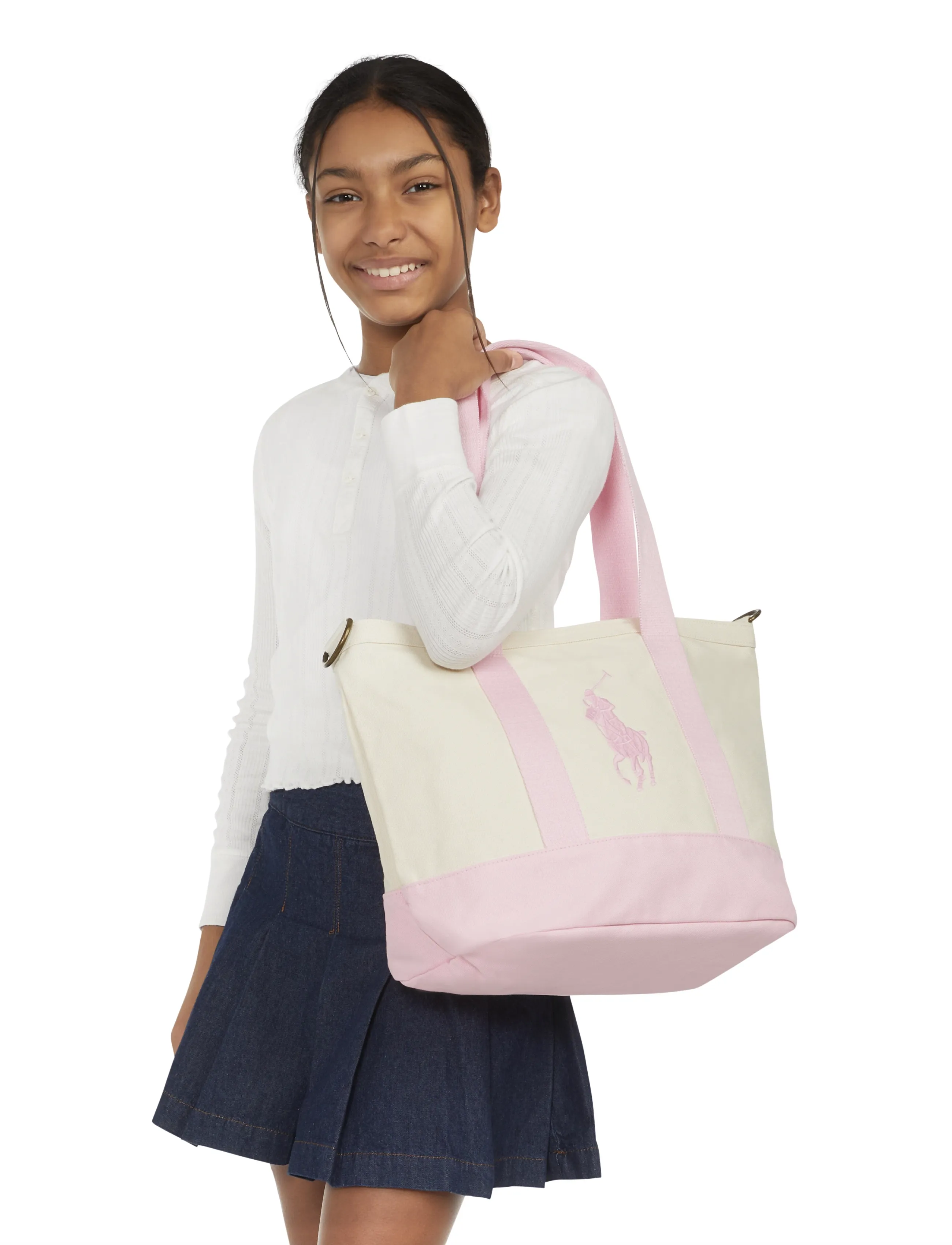 Ralph Lauren Kids - TD-TOTE BAG - totes & små tasker - white / carmel pink - 0