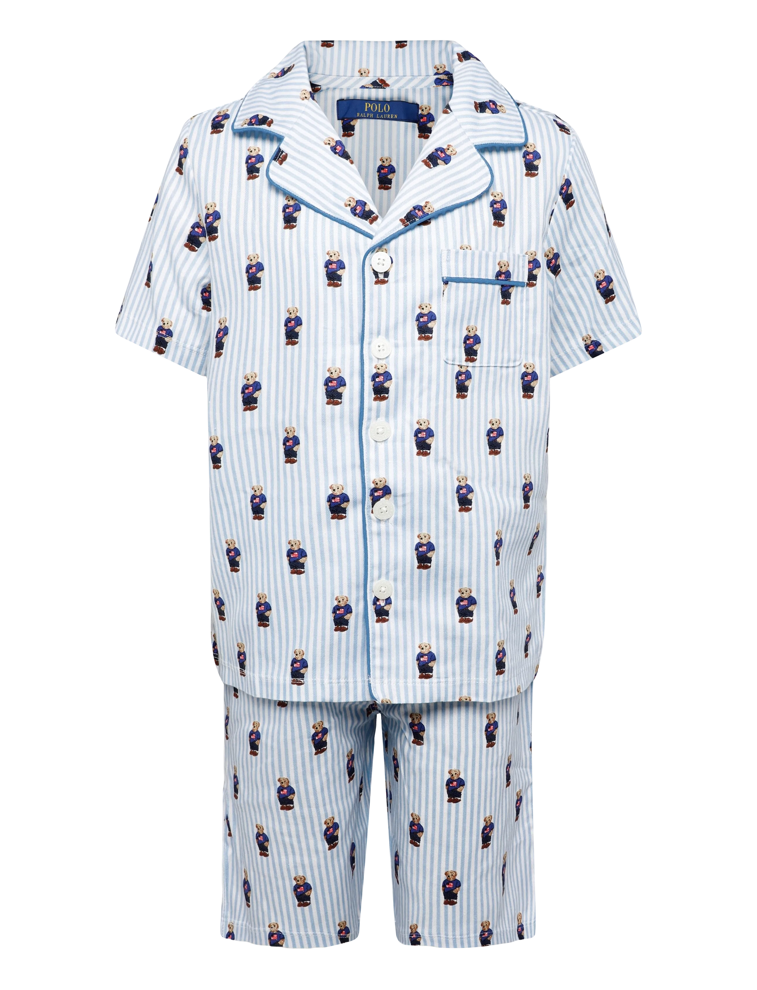 Ralph Lauren Kids S5-SLEEPWEAR SHORT SET - Schlafanzüge - WHITE / ELITE BLUE / white