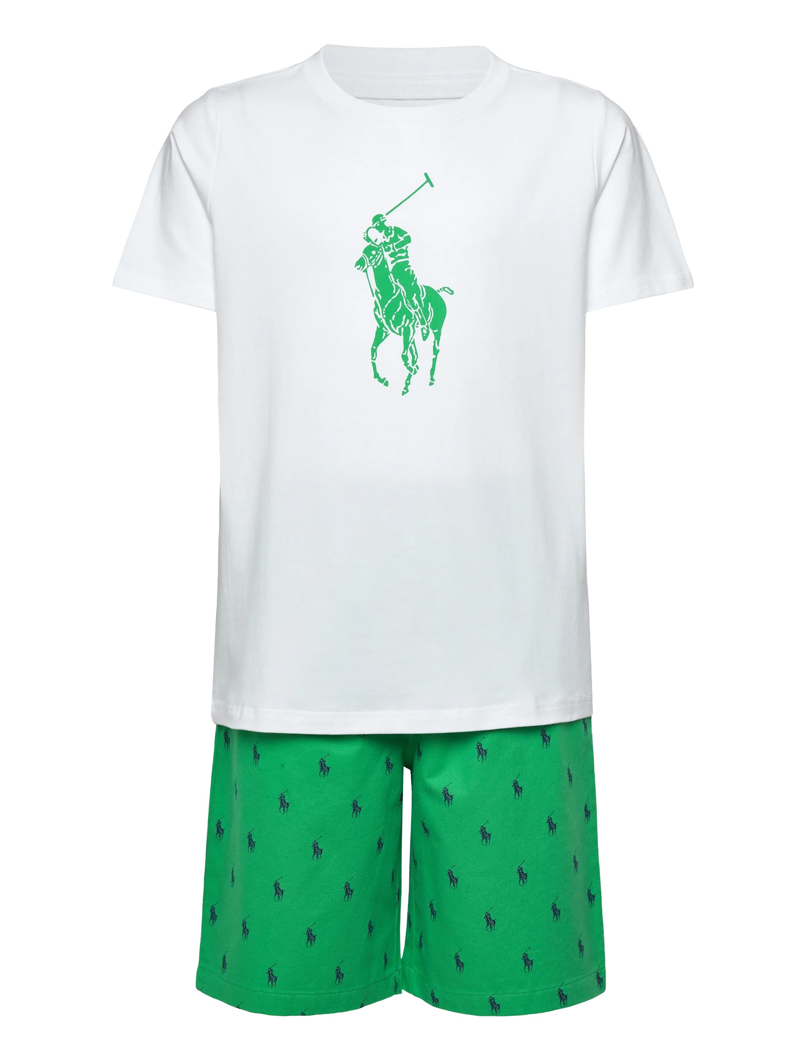 Ralph Lauren Kids S5-SLEEPWEAR SHORT SET - Polo Ralph Lauren - POLO VINEYARD GREEN / white