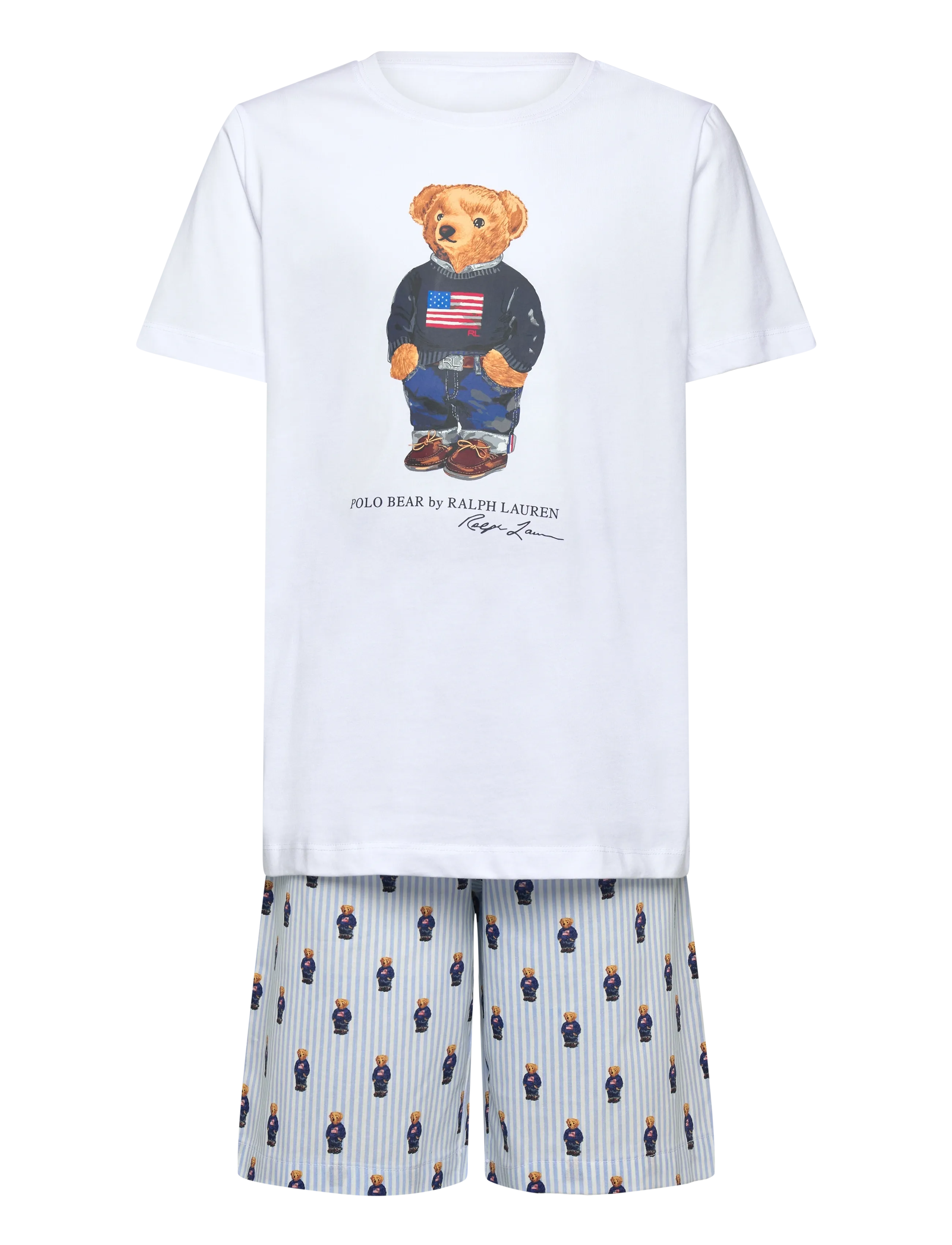 Ralph Lauren Kids S5-Sleepwear Short Set, 147/155, Pyjamas, Weiß - Pyjama Sets, Kinder