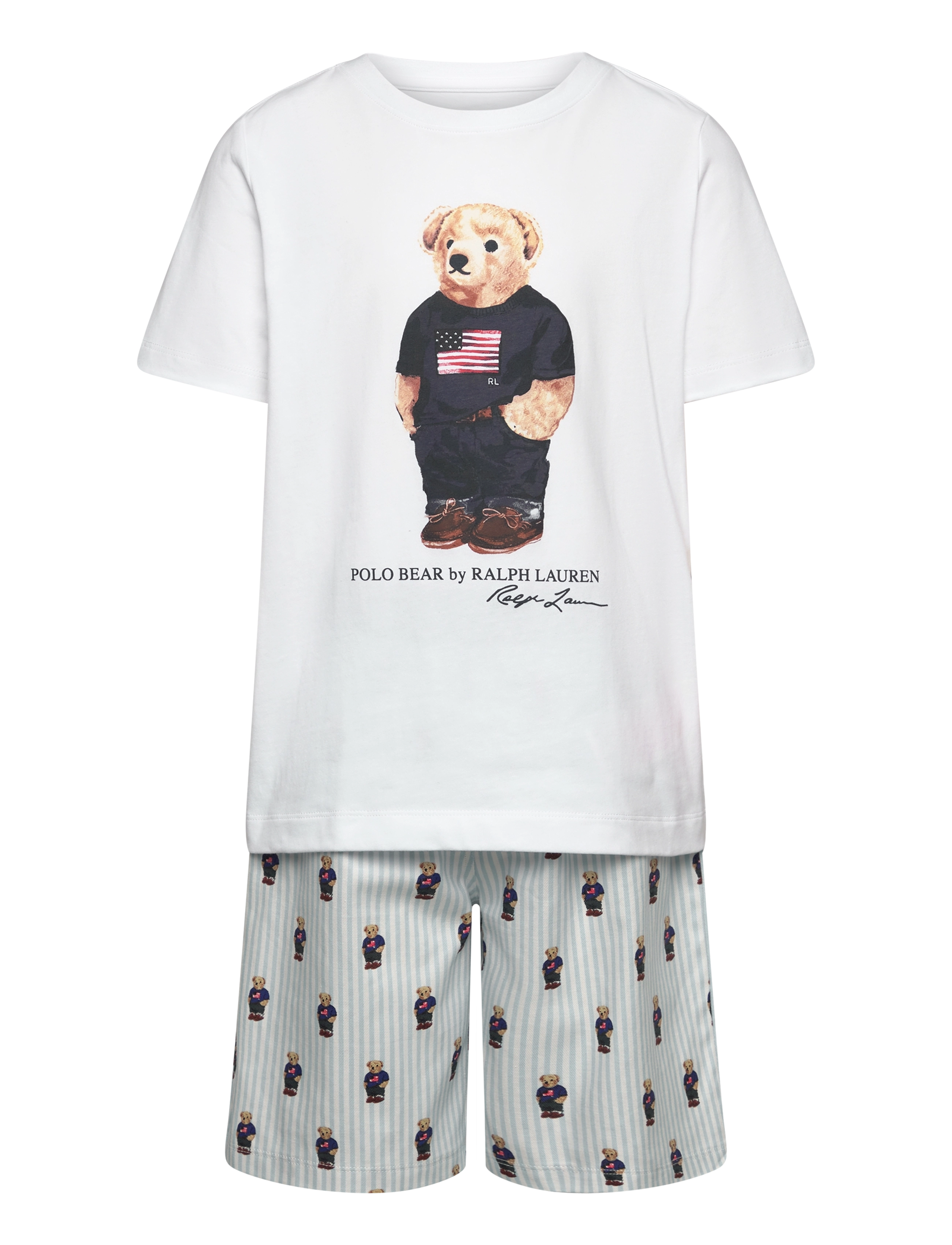 Ralph Lauren Kids S5-Sleepwear Short Set, 134/140, Pyjamas, Weiß - Pyjama Sets, Kinder