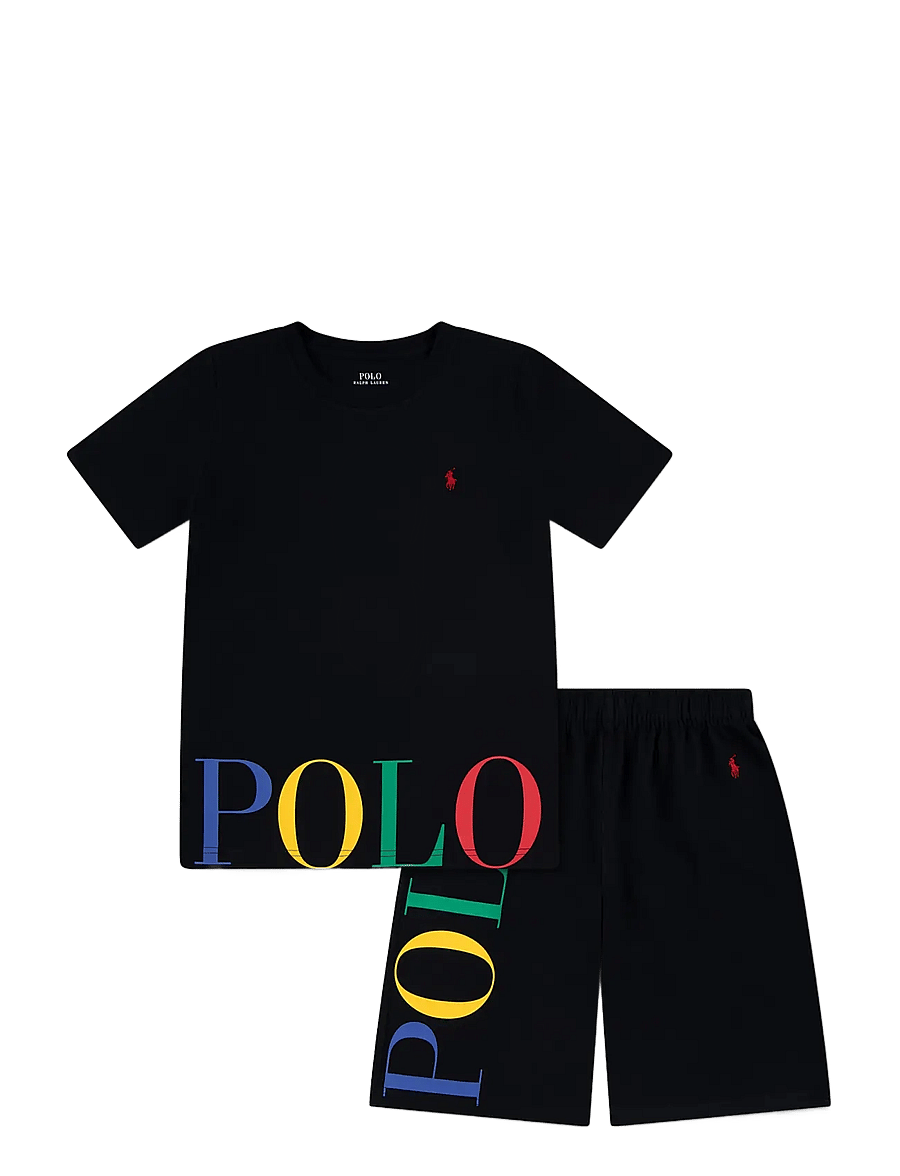 Ralph Lauren Kids - L4-LOUNGE SHORT SET - komplekti ar t-kreklu ar īsām piedurknēm - polo black - 0