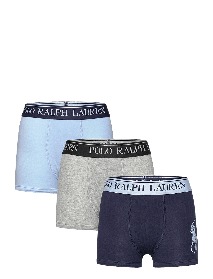 Ralph Lauren Kids - RLHB HBR PP 3PK CTN BOXER BRIE - kalsonger - blue - 0