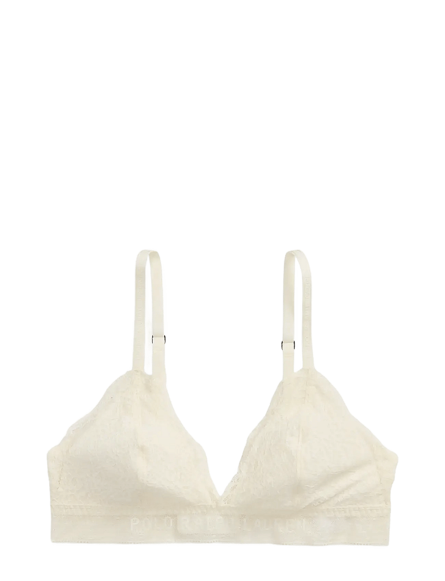Polo Ralph Lauren Intimates - Cotton Lace Triangle Bralette - bralette - egret - 1