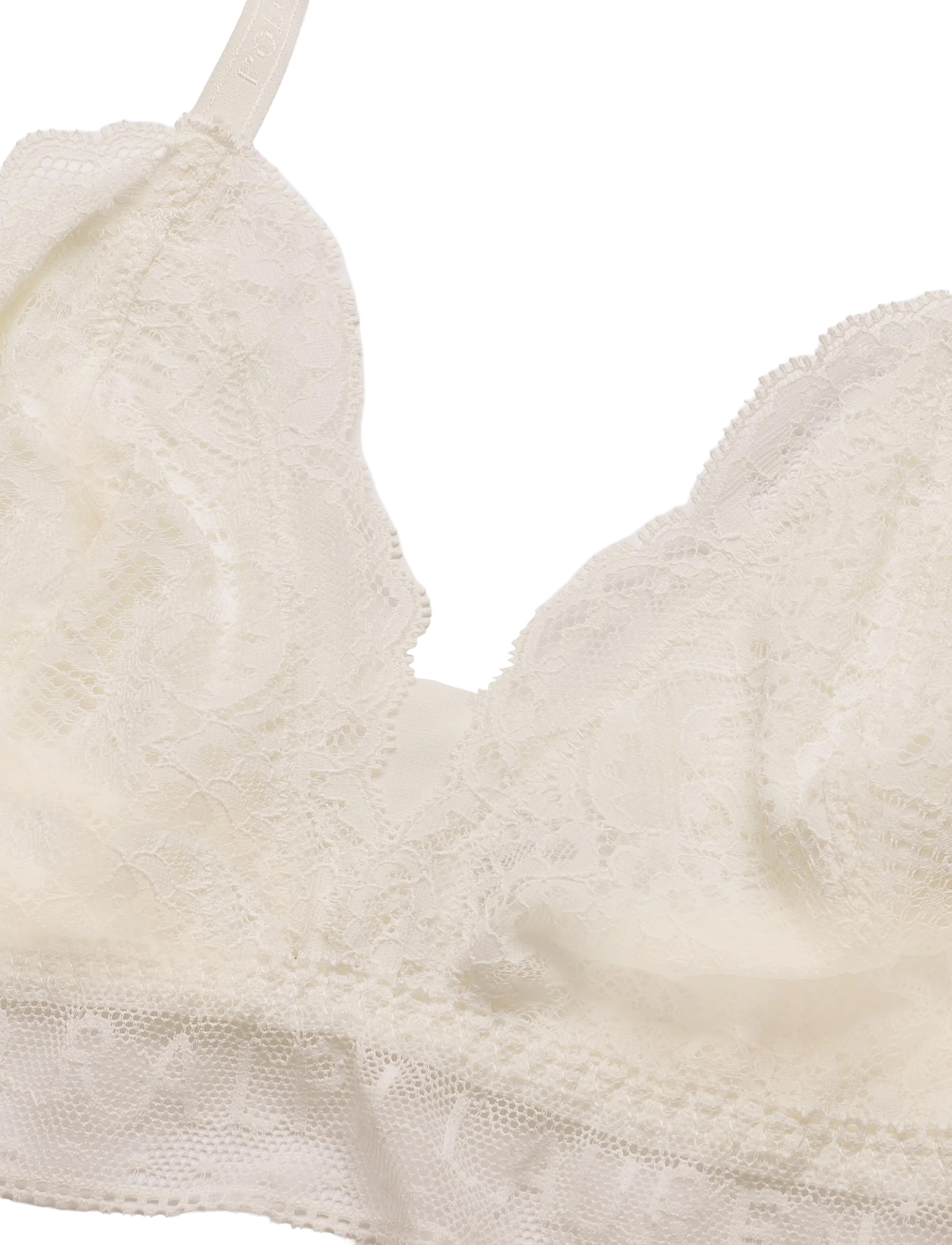 Polo Ralph Lauren Intimates - Cotton Lace Triangle Bralette - bralette - egret - 4