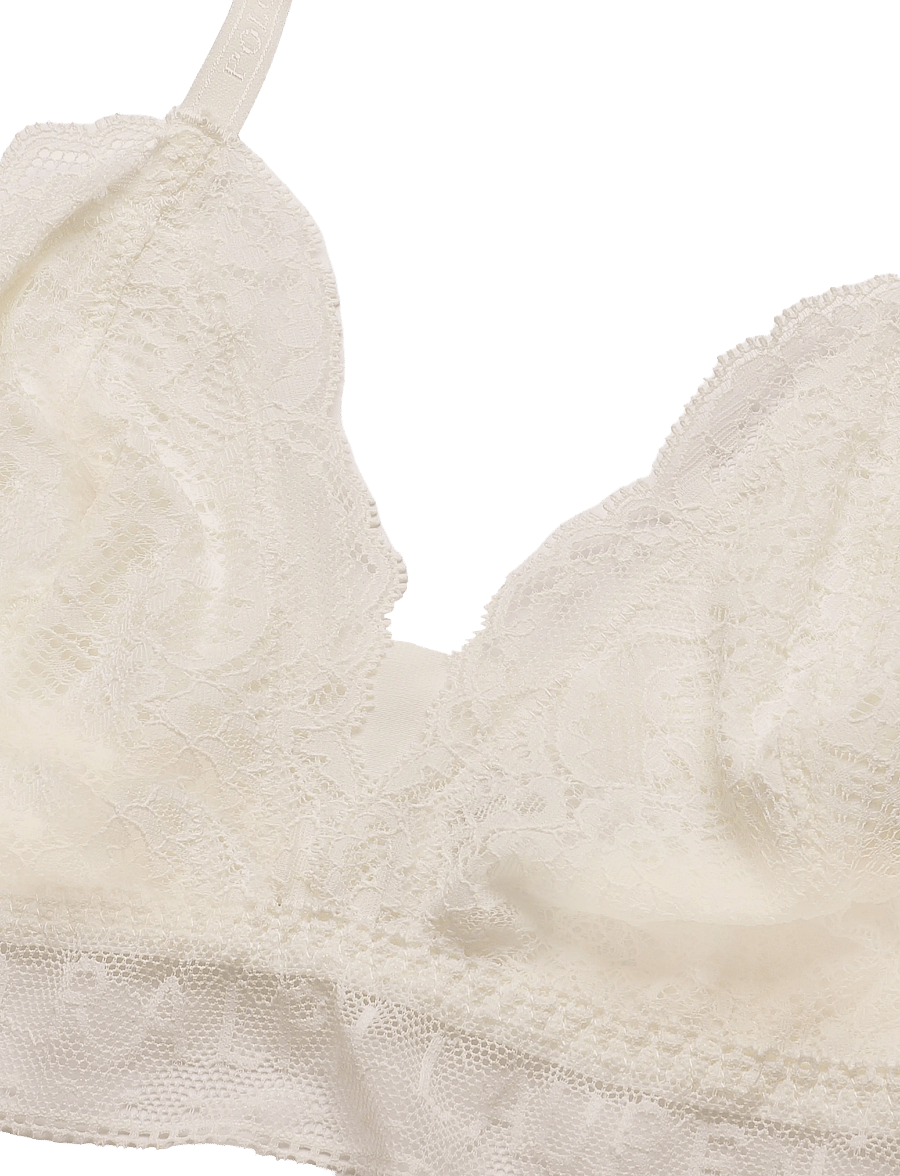 Polo Ralph Lauren Intimates - Cotton Lace Triangle Bralette - bralette - egret - 4