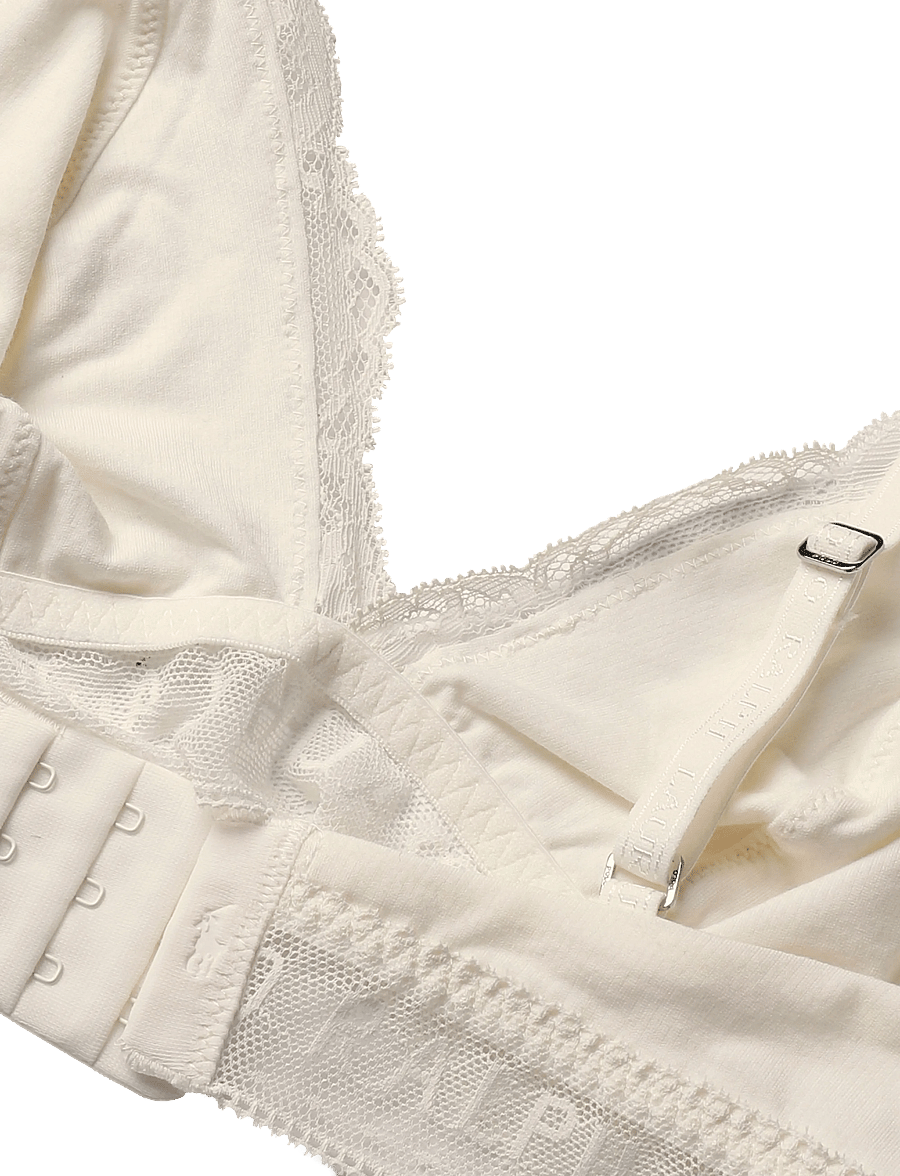 Polo Ralph Lauren Intimates - Cotton Lace Triangle Bralette - bralette - egret - 5