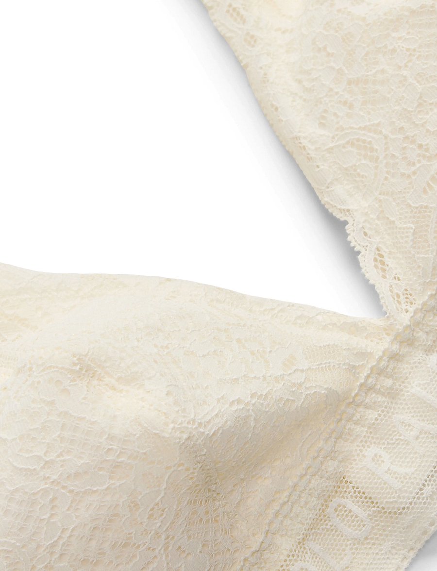 Polo Ralph Lauren Intimates - Cotton Lace Triangle Bralette - bralette - egret - 3