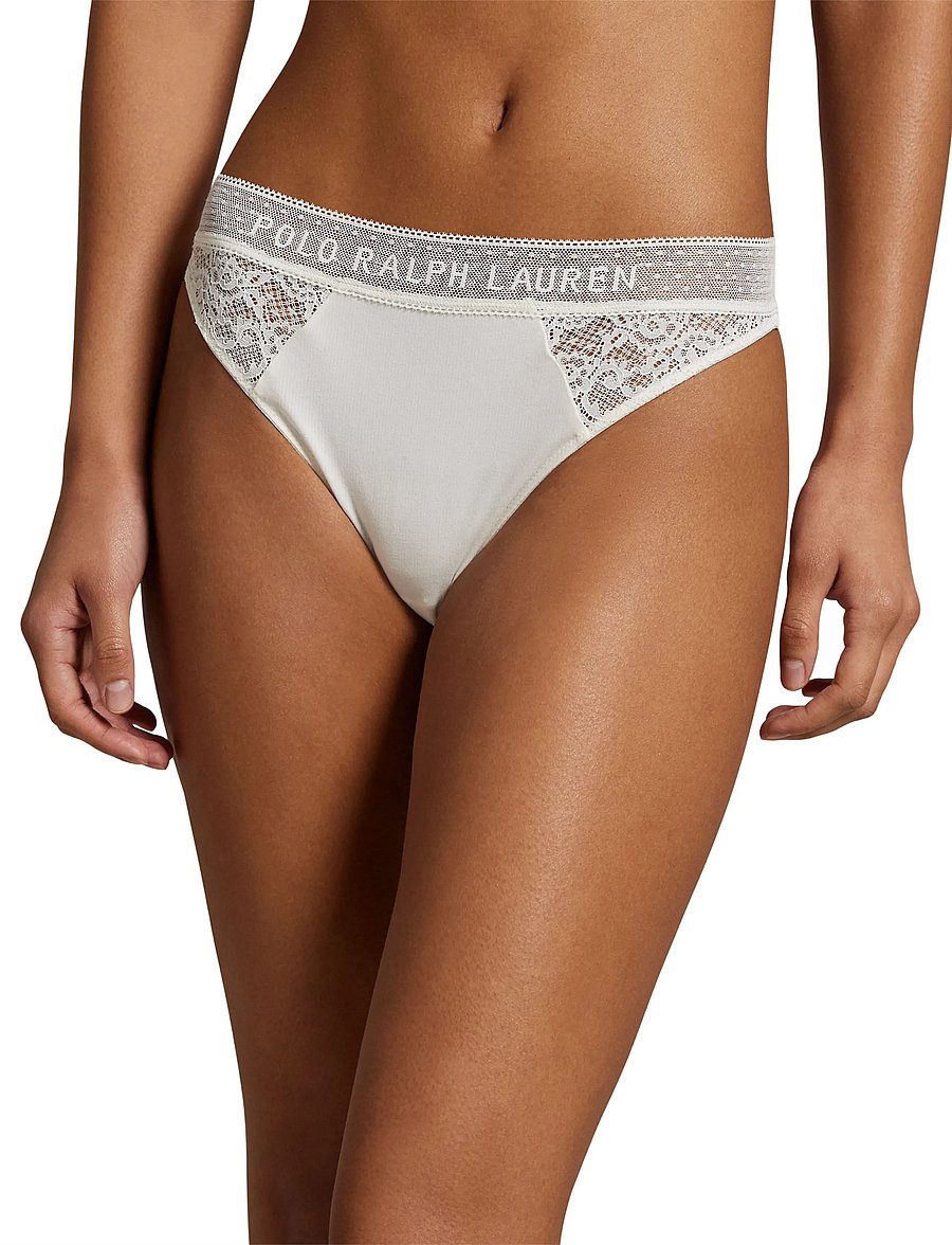 Polo Ralph Lauren Intimates - Cotton Lace Thong - stringtrusser - egret - 4