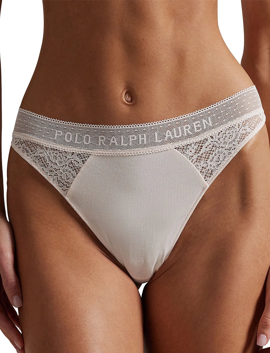 Polo Ralph Lauren Intimates - Cotton Lace Thong - thongs - gardenrose - 0