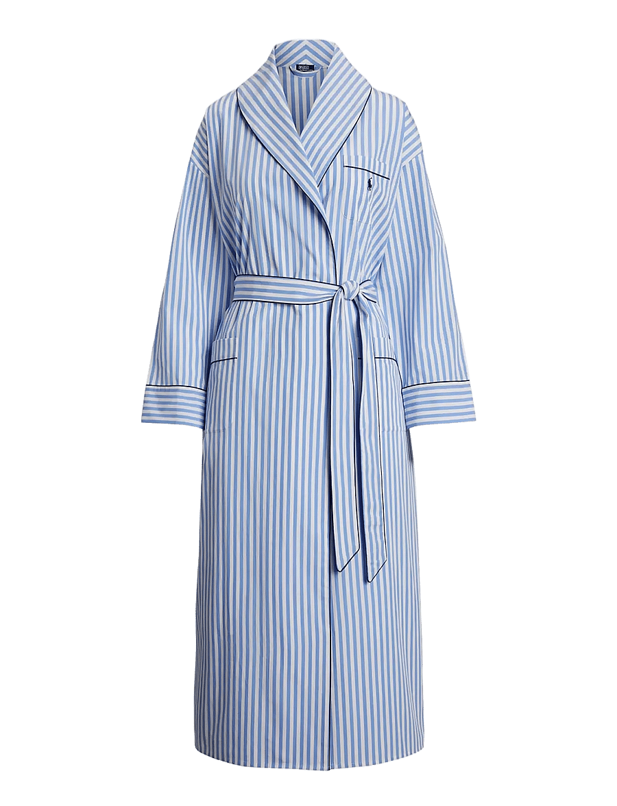 Polo Ralph Lauren Intimates - Striped Cotton Poplin Robe - bademäntel - widestripe - 1