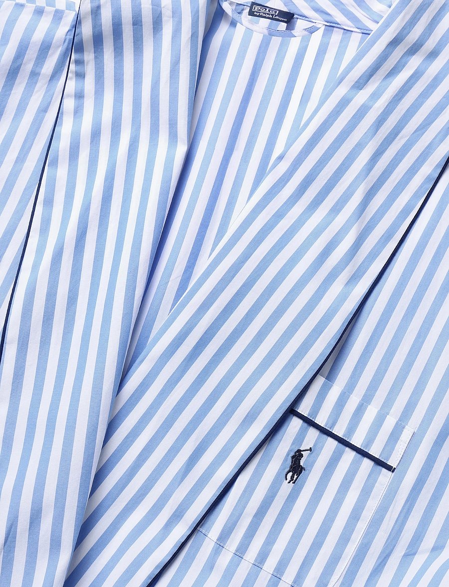 Polo Ralph Lauren Intimates - Striped Cotton Poplin Robe - bademäntel - widestripe - 5