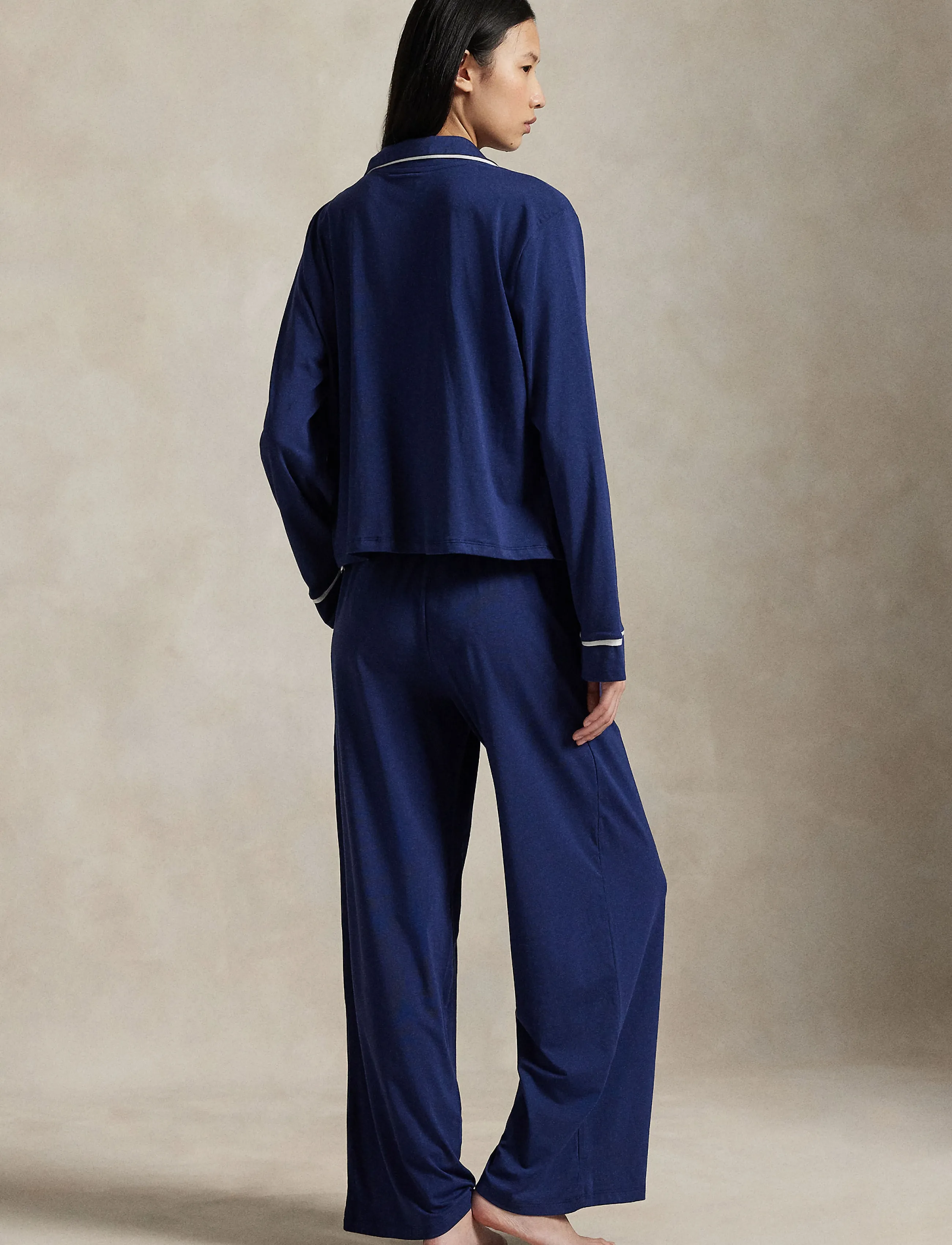 Polo Ralph Lauren Intimates Long Sleeve Pj Sleep Set, Kvinder, Langærmet Pyjamas Sæt, Navy, Str: S