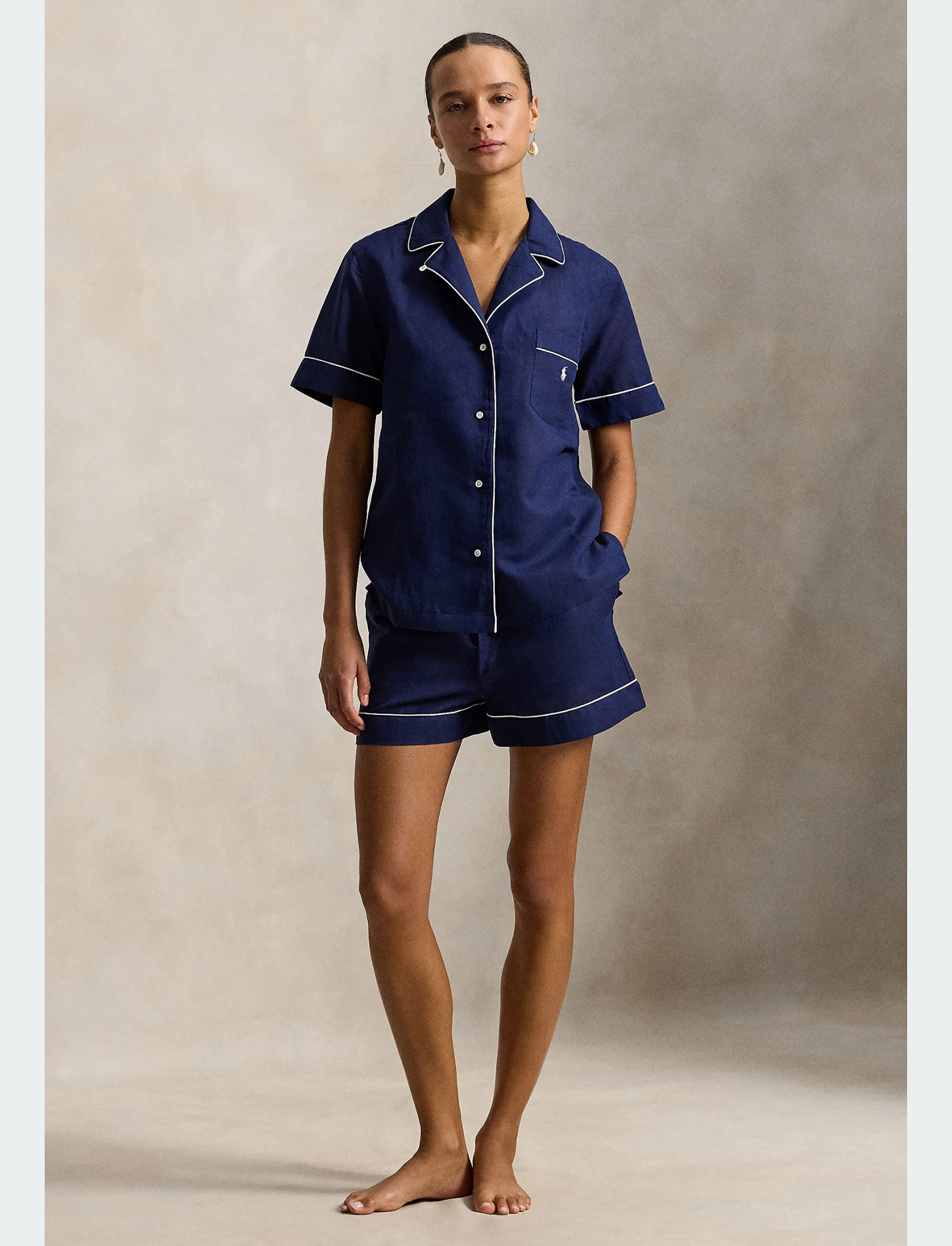 Polo Ralph Lauren Intimates - Short-Sleeve Jersey Pajama Set - pyjamas - navy - 3