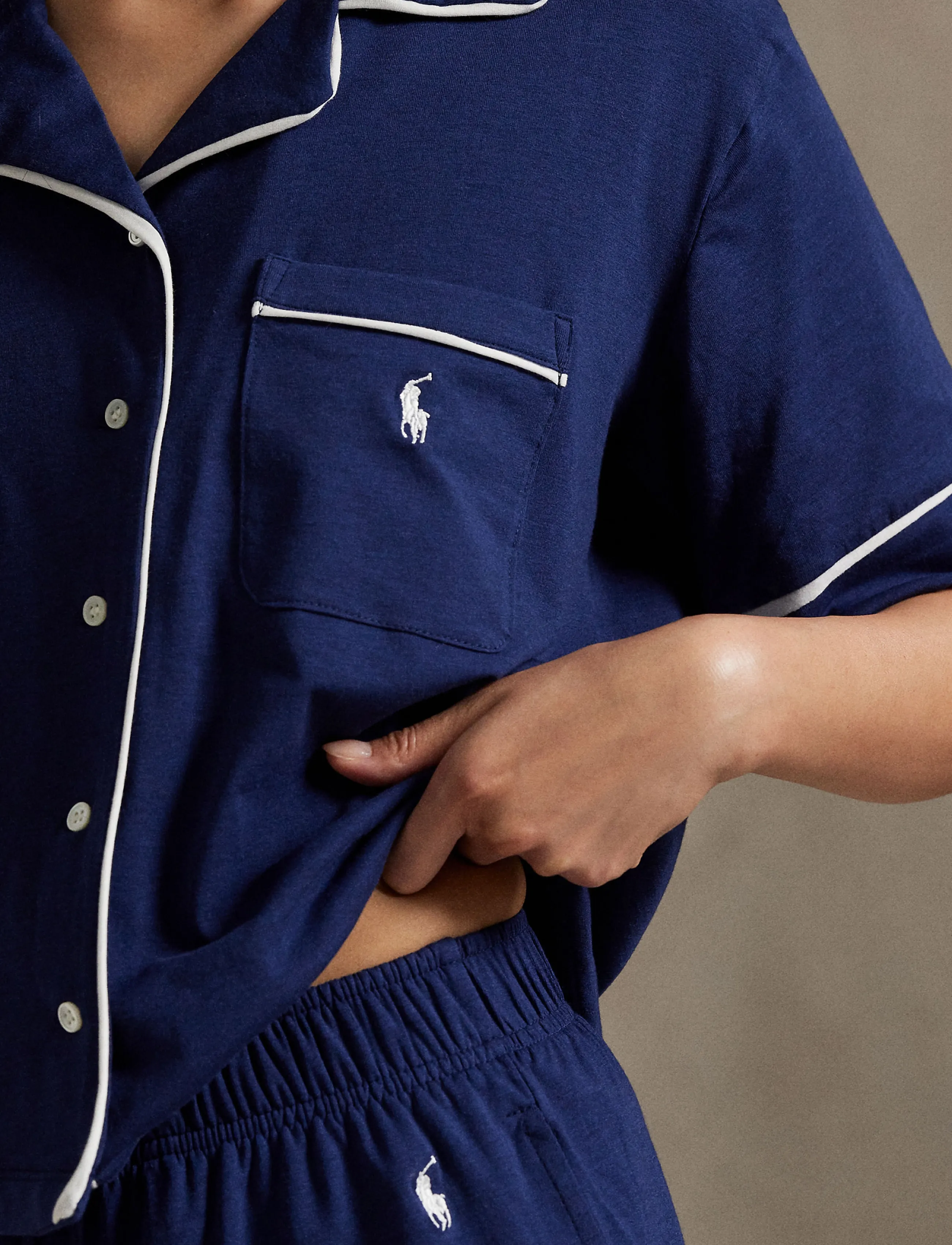 Polo Ralph Lauren Intimates - Short-Sleeve Jersey Pajama Set - pyjamas - navy - 4