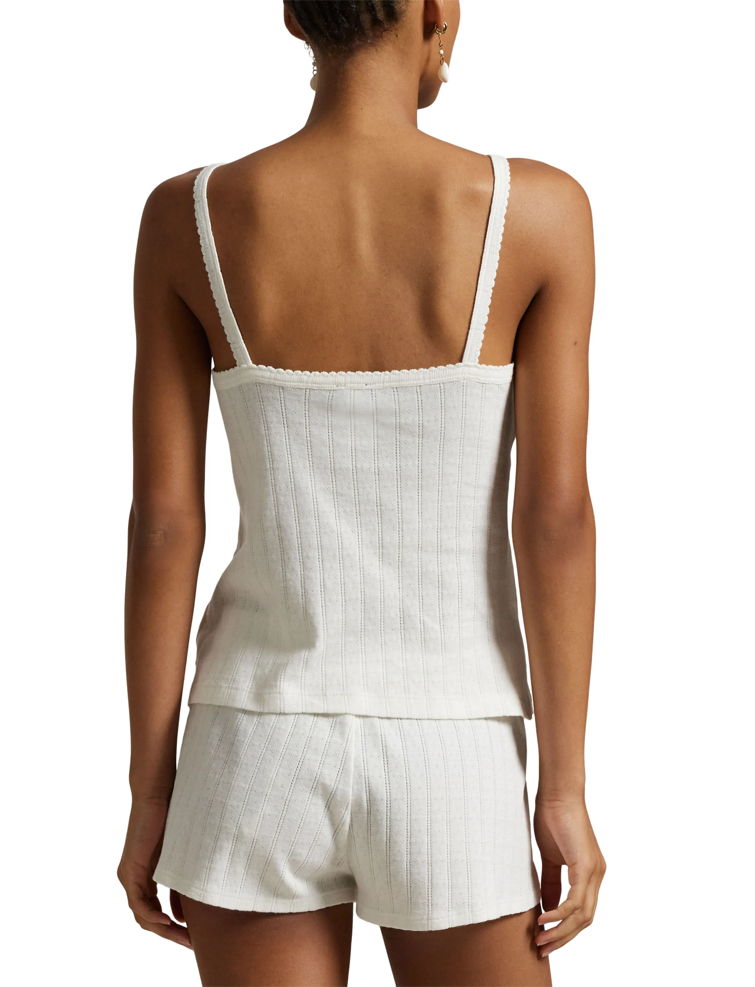 Polo Ralph Lauren Intimates - Short Sleeve and Short Pointelle Pajama Set - pyjamas - egret - 3