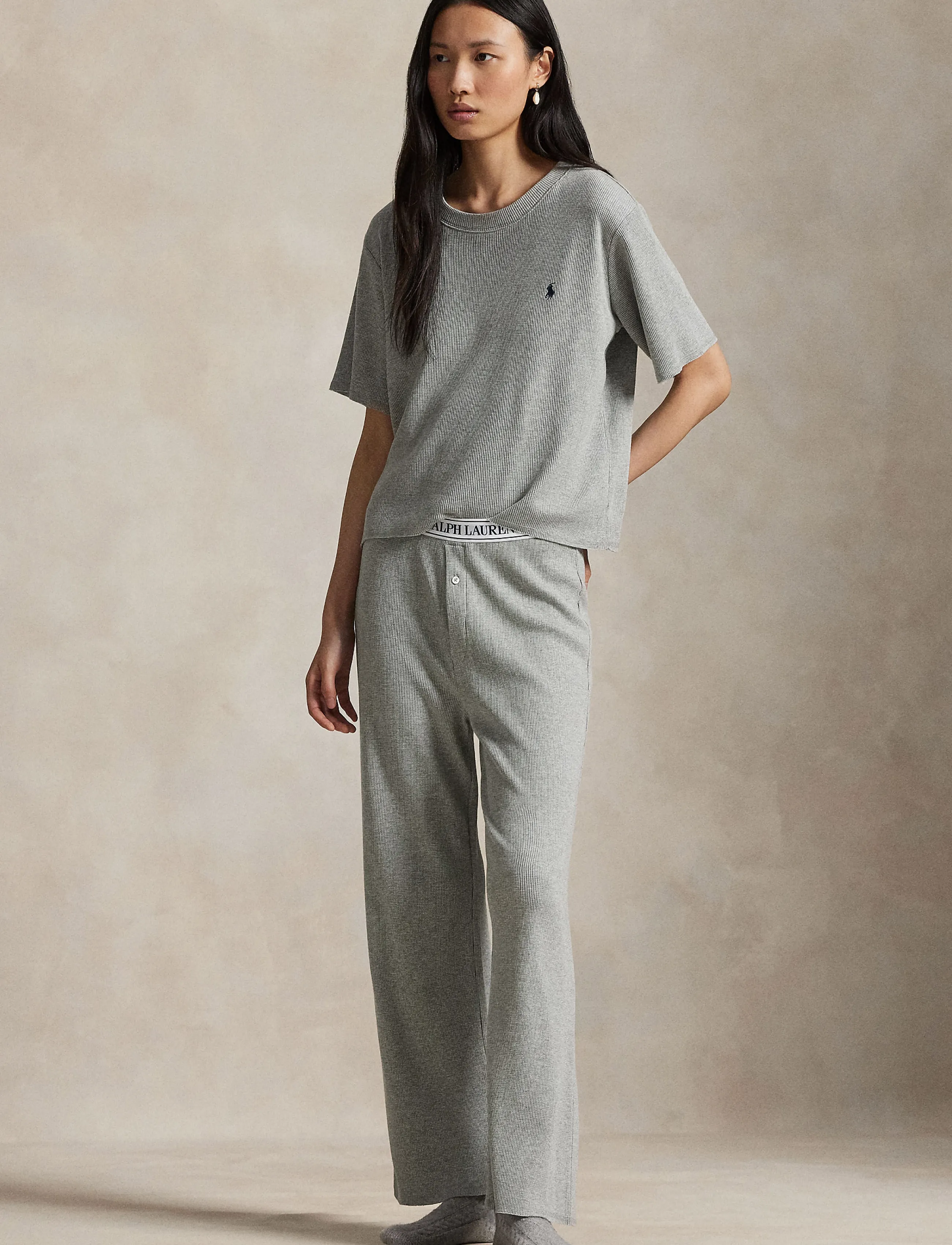 Waffle-Knit Pajama Set
