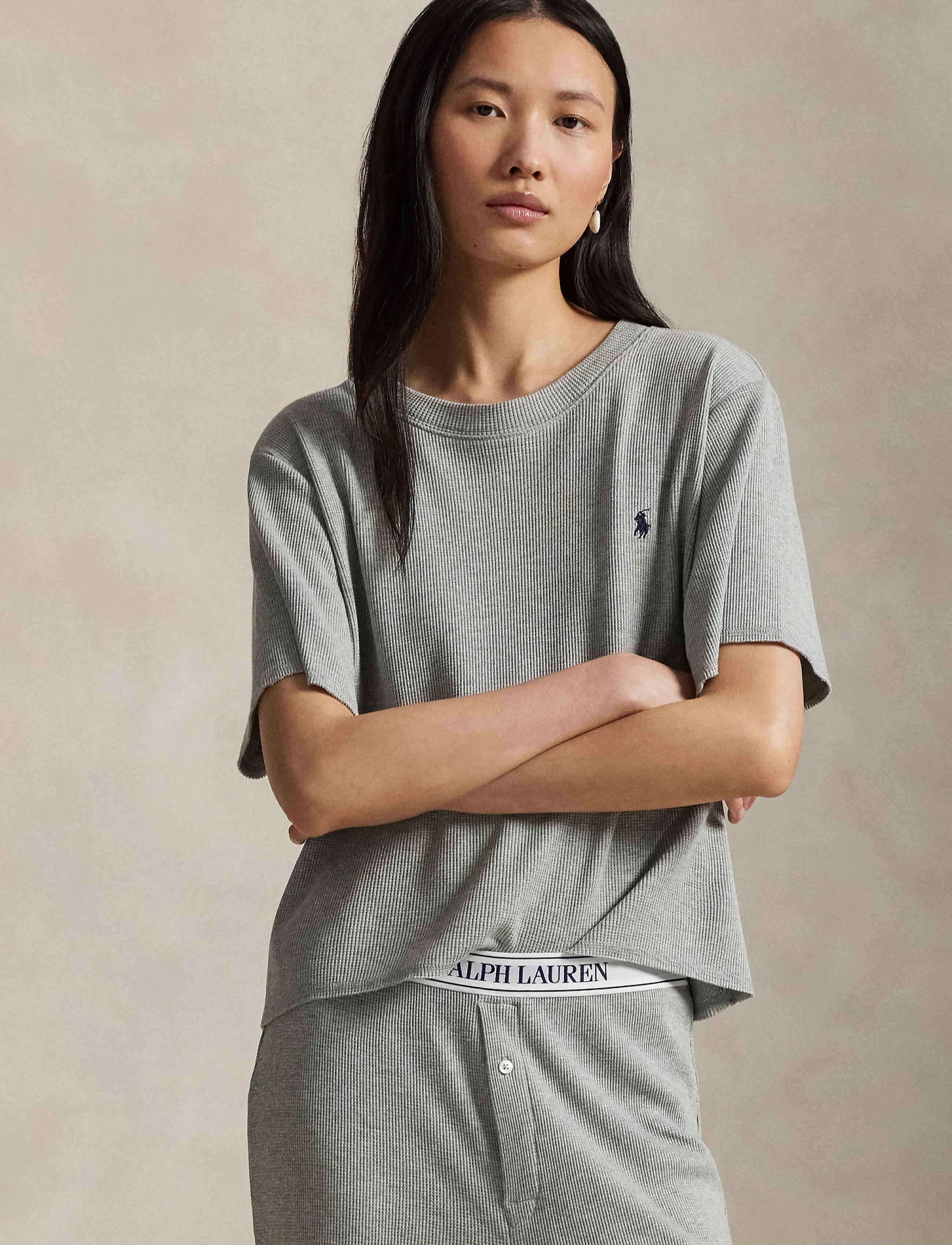 Polo Ralph Lauren Intimates - Waffle-Knit Pajama Set - nattøj sæt - heathergrey - 4