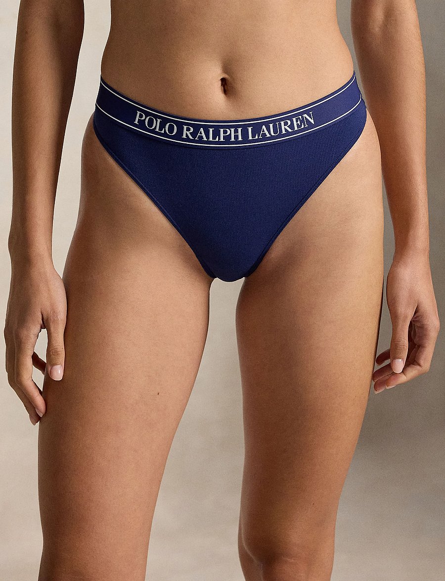 Polo Ralph Lauren Intimates - Repeat-Logo Low-Rise Thong - stringtrosor - navy - 2