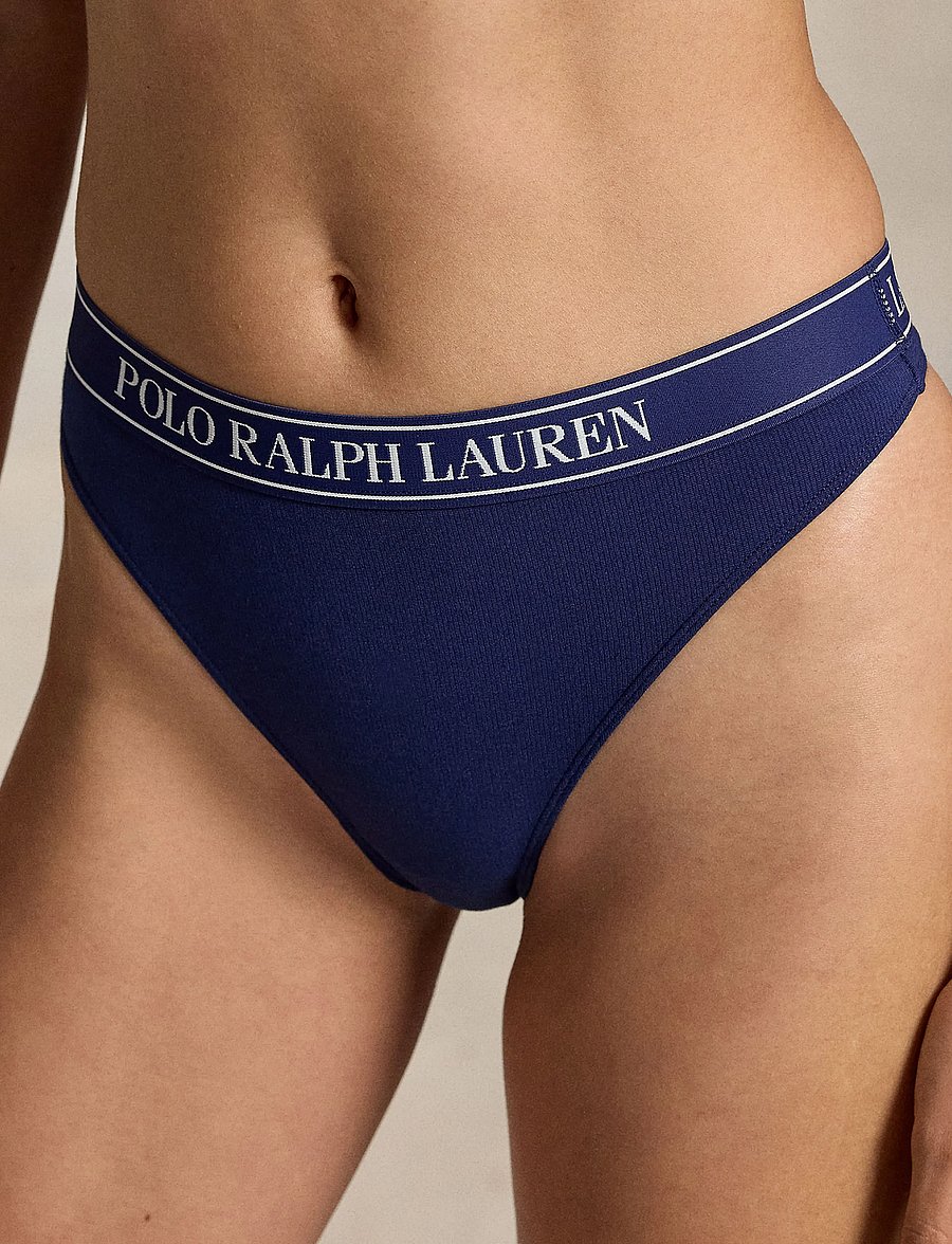 Polo Ralph Lauren Intimates - Repeat-Logo Low-Rise Thong - stringtrosor - navy - 4