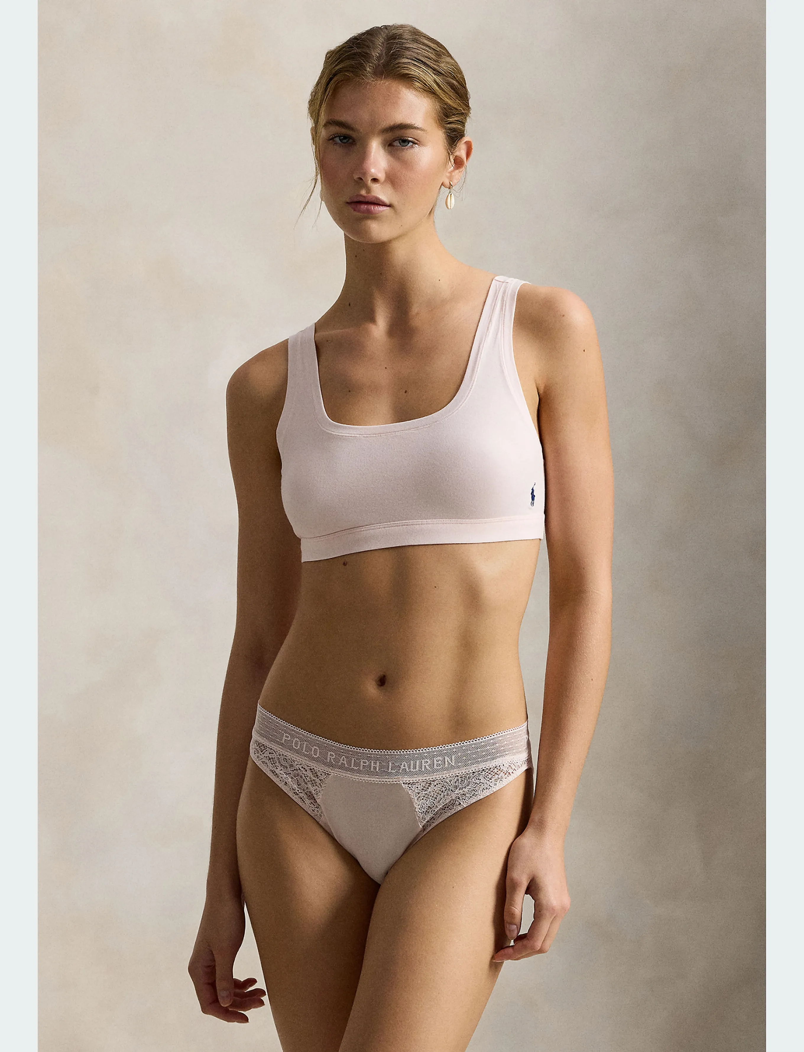 Polo Ralph Lauren Intimates Stretch Cotton Bralette, XL, Soft Bras, Rosa - Frauen