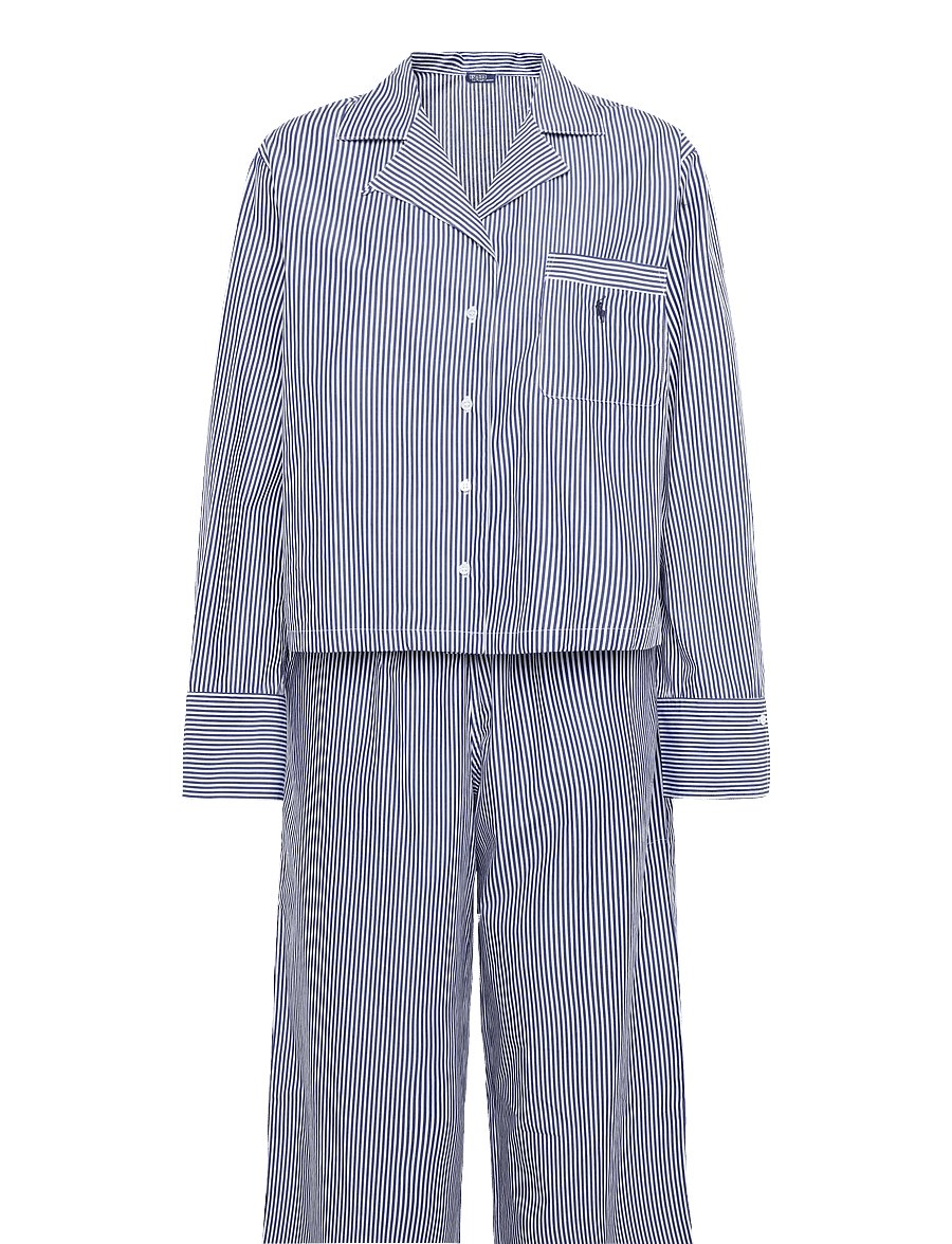 Polo Ralph Lauren Intimates - Cotton Poplin Long-Sleeve Pajama Set - pyjamas - prlstripe - 1