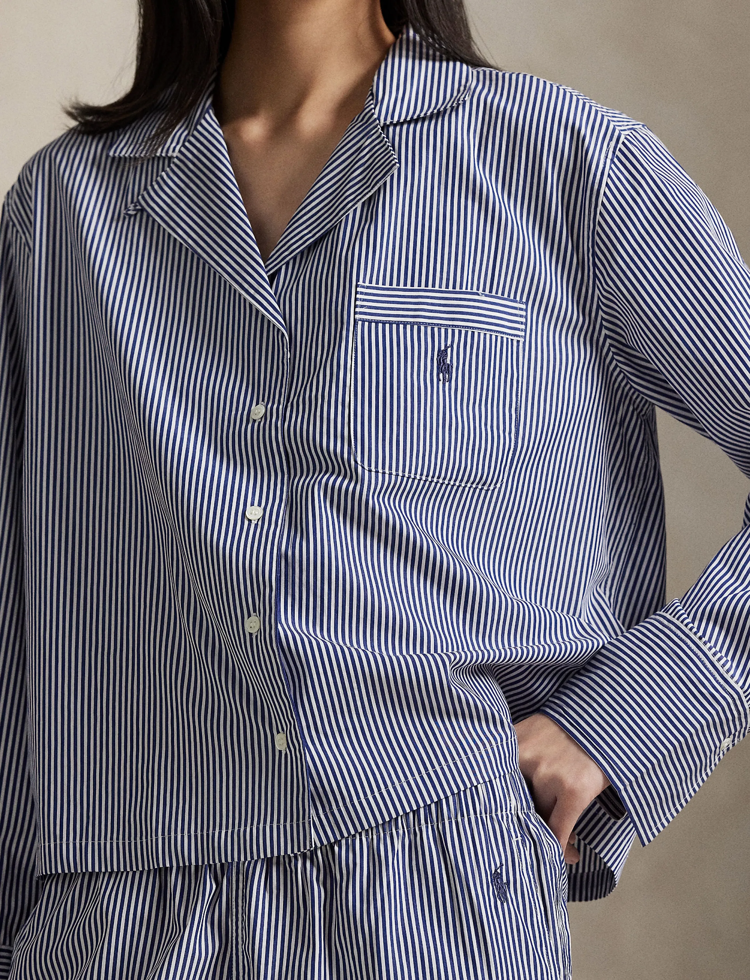 Cotton Poplin Long-Sleeve Pajama Set