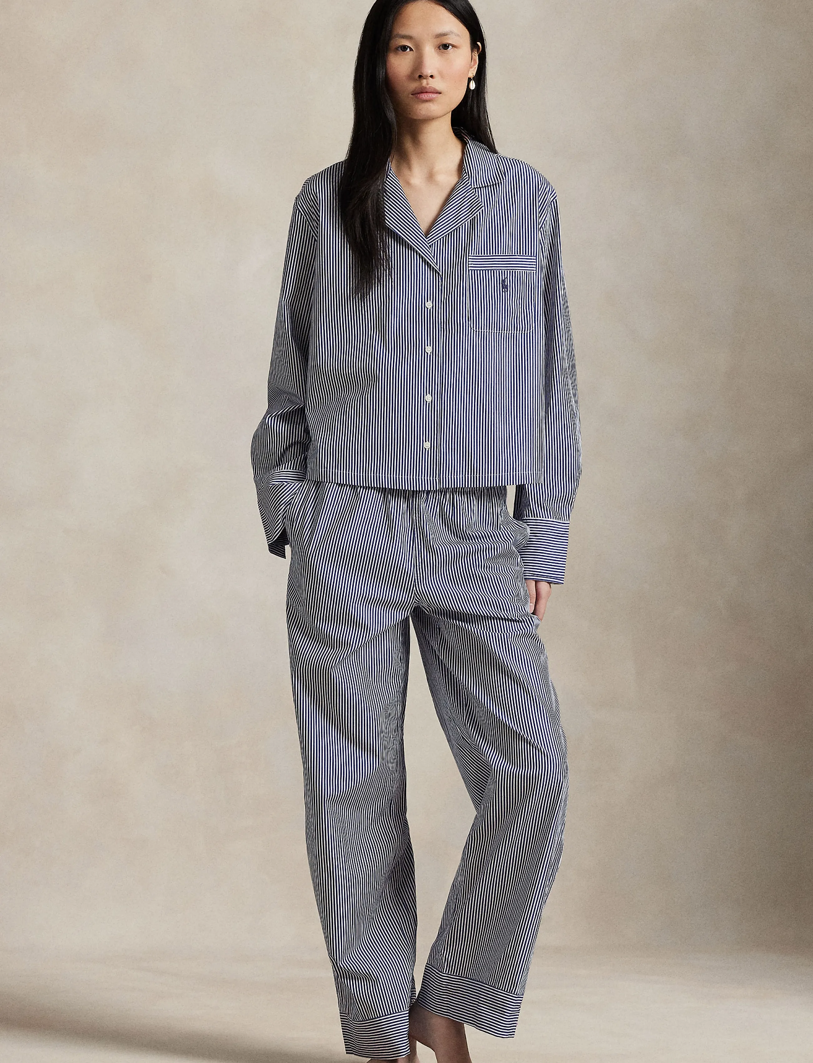 Polo Ralph Lauren Intimates - Cotton Poplin Long-Sleeve Pajama Set - pyjamas - prlstripe - 3