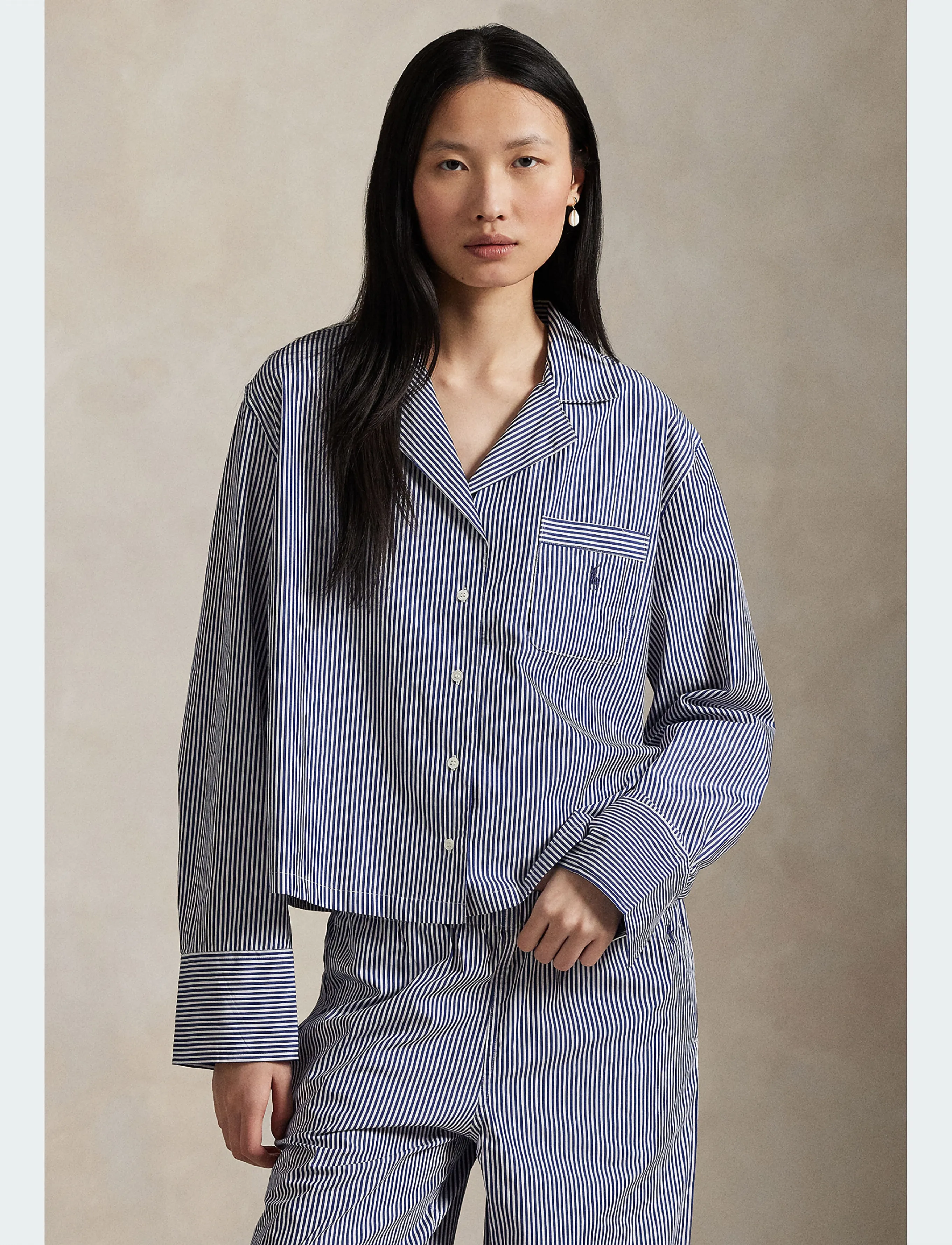 Polo Ralph Lauren Intimates - Cotton Poplin Long-Sleeve Pajama Set - pyjamas - prlstripe - 4