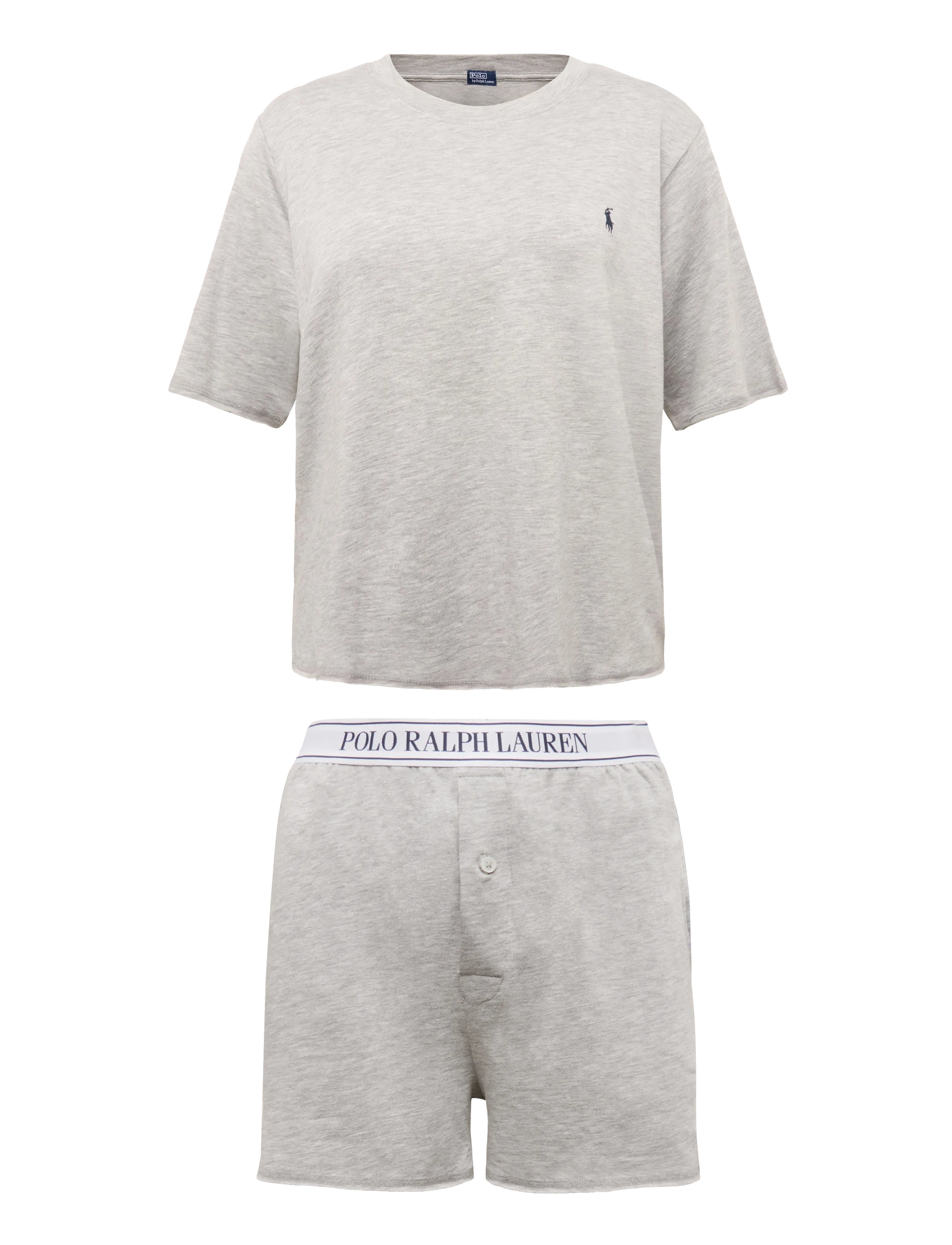 Polo Ralph Lauren Intimates French Terry Short-Sleeve Pajama Set - Polo Ralph Lauren Intimates - HEATHERGREY / grey