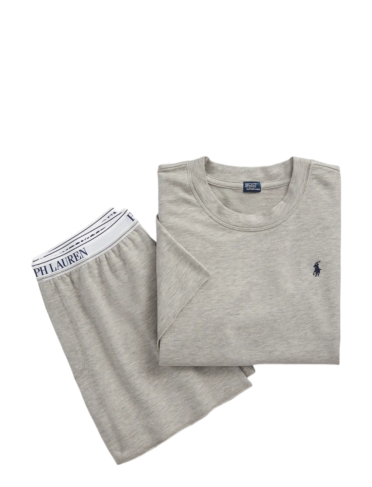 Polo Ralph Lauren Intimates French Terry Short-Sleeve Pajama Set - Polo Ralph Lauren Intimates - HEATHERGREY / grey