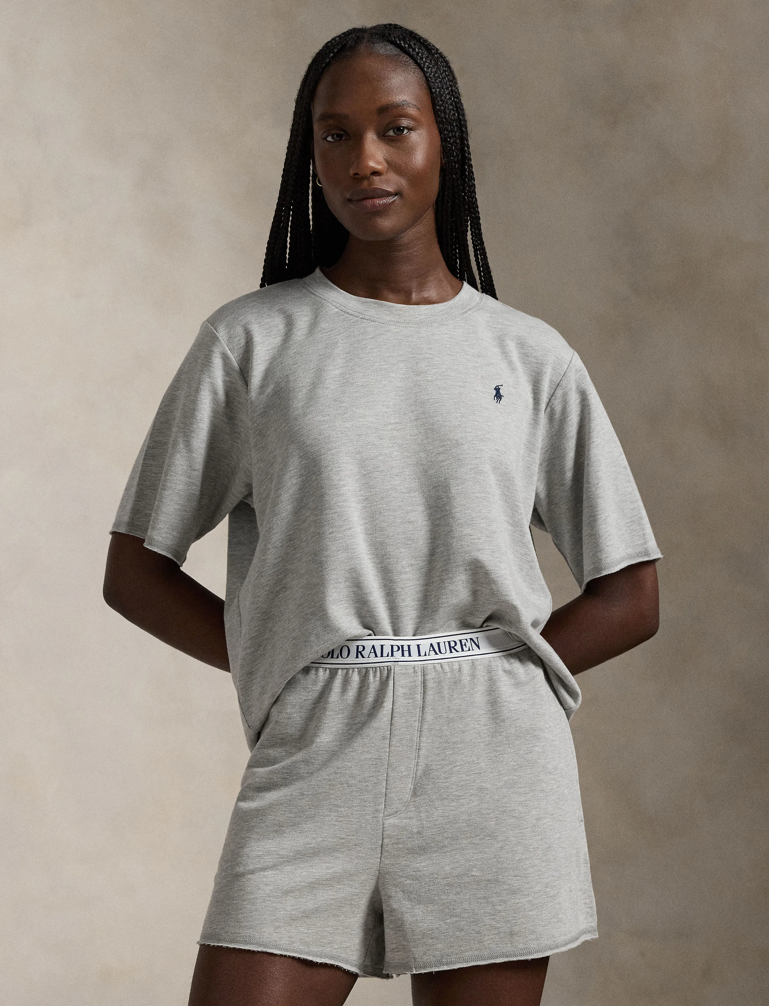 Polo Ralph Lauren Intimates - French Terry Short-Sleeve Pajama Set - pyjamas - heathergrey - 2