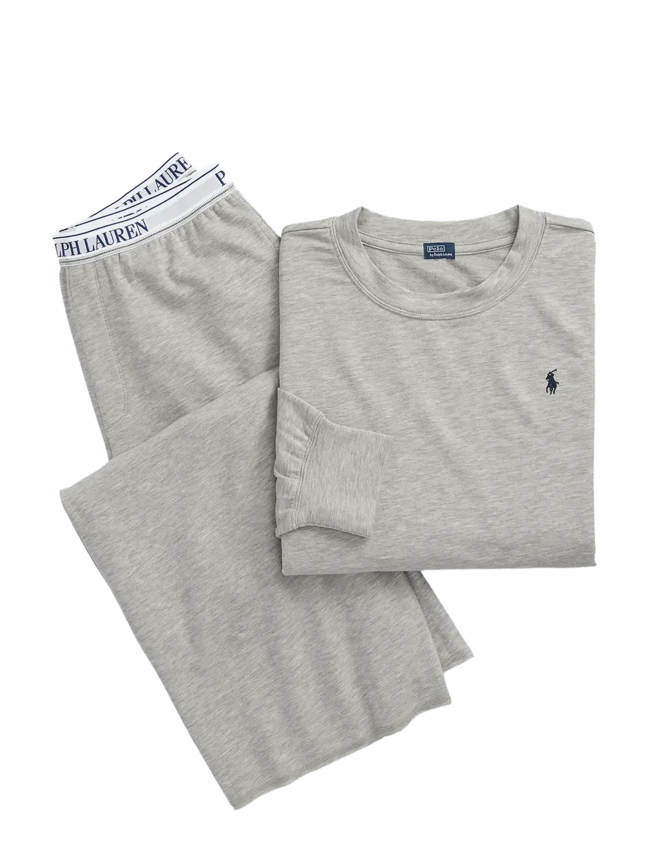 Polo Ralph Lauren Intimates French Terry Long-Sleeve Pajama Set - Polo Ralph Lauren Intimates - HEATHERGREY / grey