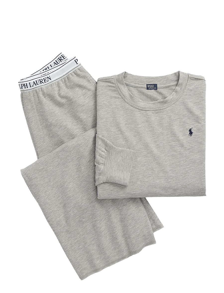 Polo Ralph Lauren Intimates - French Terry Long-Sleeve Pajama Set - pyjamas - heathergrey - 1