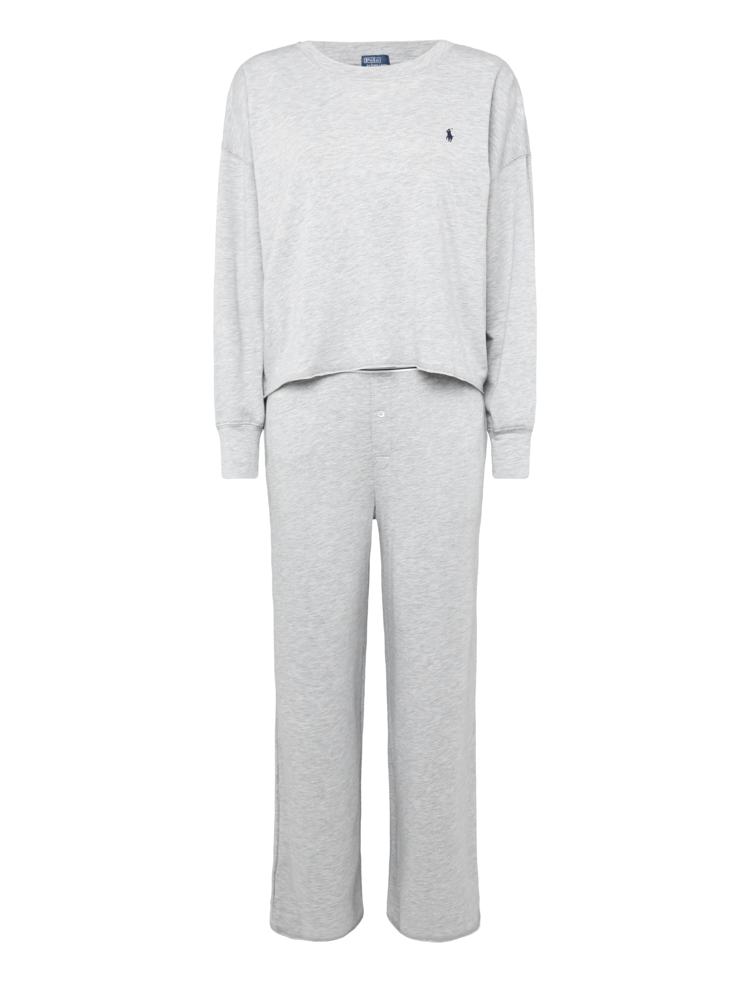 Polo Ralph Lauren Intimates French Terry Long-Sleeve Pajama Set - Polo Ralph Lauren Intimates - HEATHERGREY / grey
