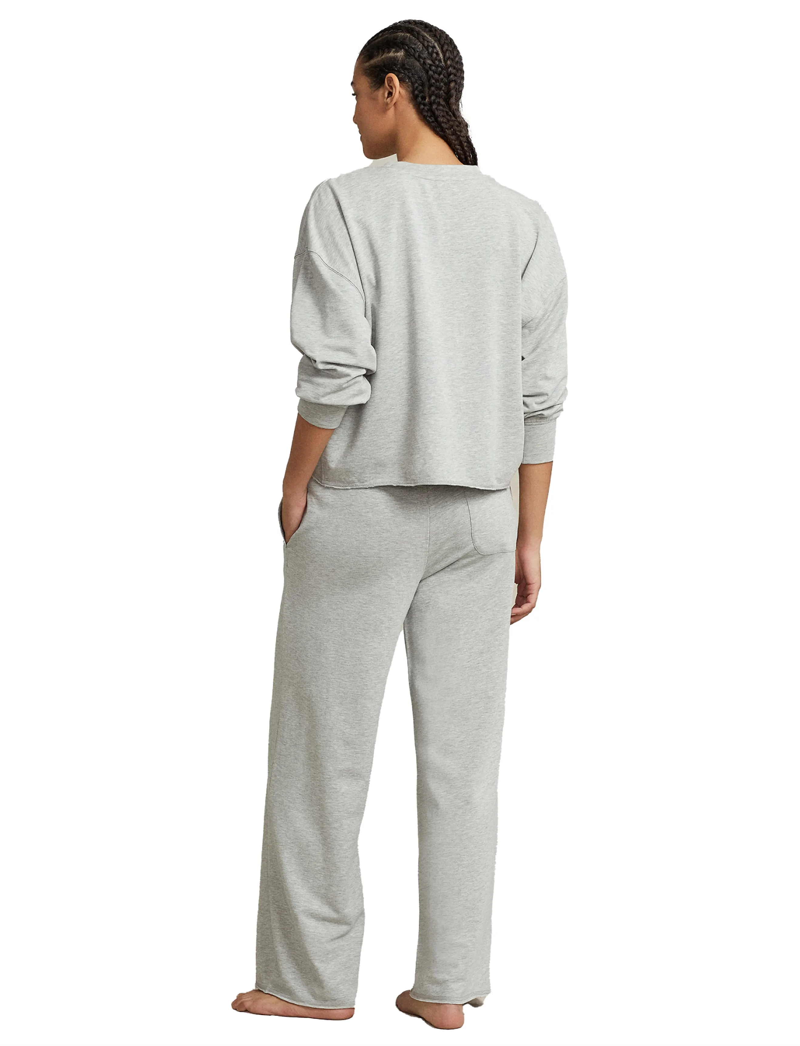 Polo Ralph Lauren Intimates French Terry Long-Sleeve Pajama Set, XS, Night & Loungewear, Grau - Pyjamas (set), Frauen