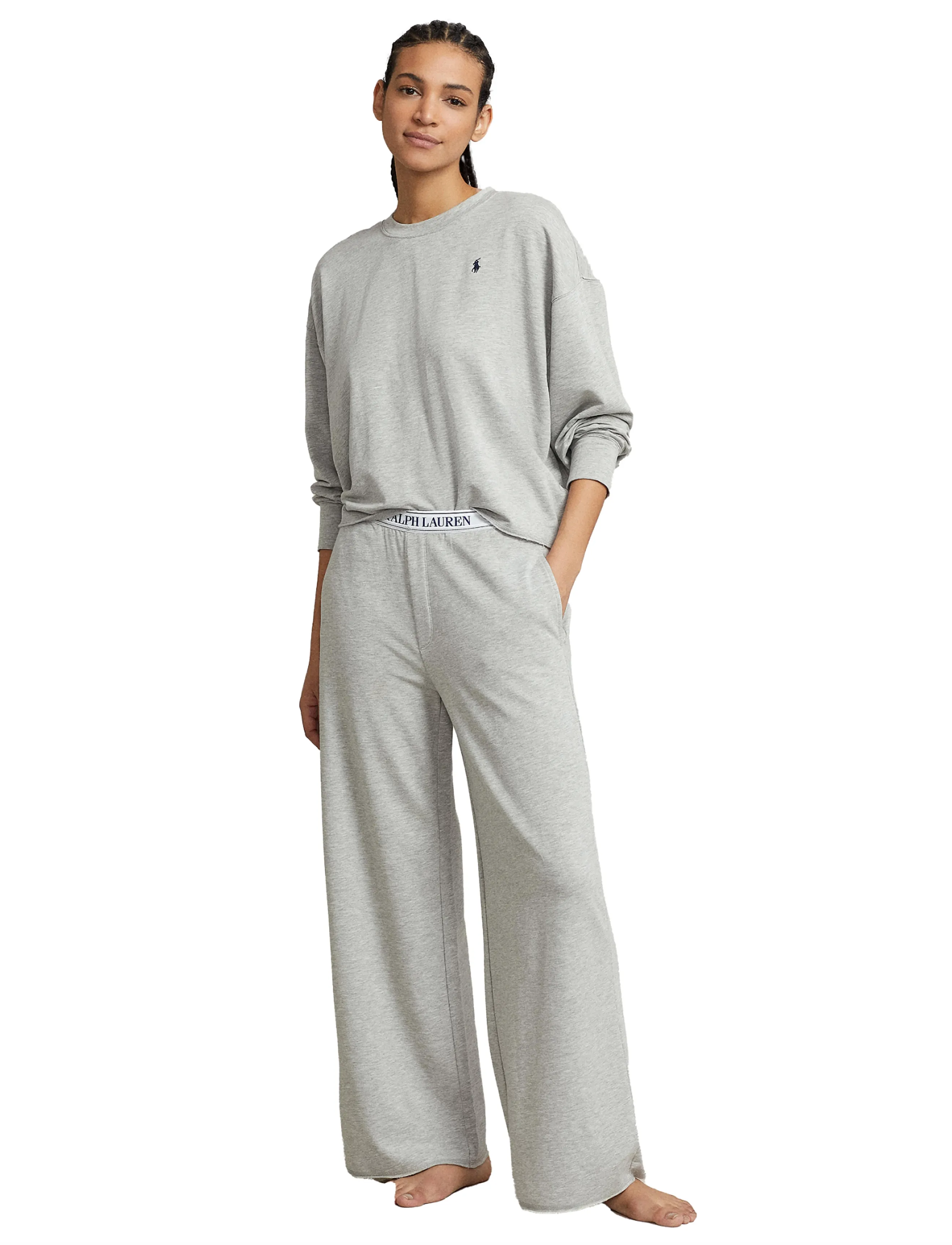 Polo Ralph Lauren Intimates - French Terry Long-Sleeve Pajama Set - pyjamas - heathergrey - 4