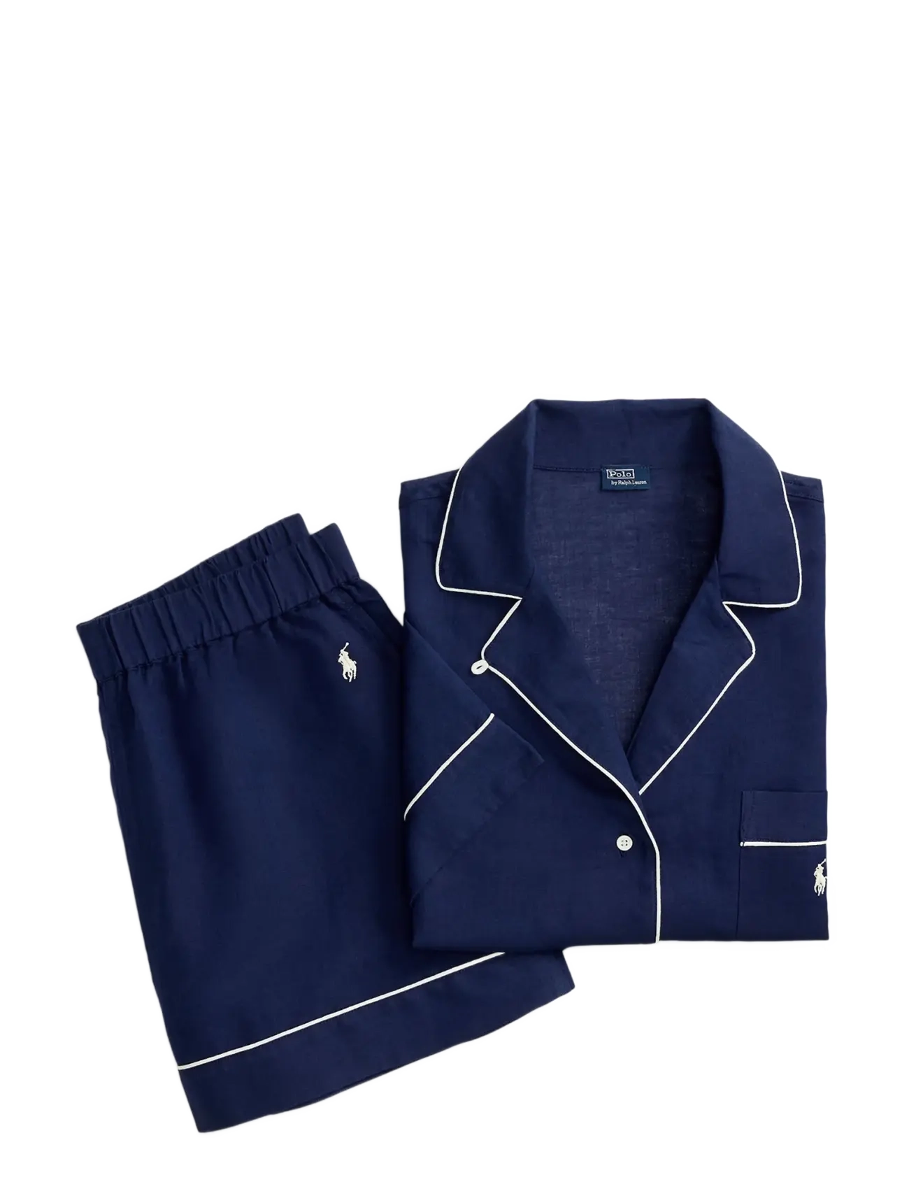 Polo Ralph Lauren Intimates French Terry Short-Sleeve Pajama Set - Polo Ralph Lauren Intimates - NAVY / navy