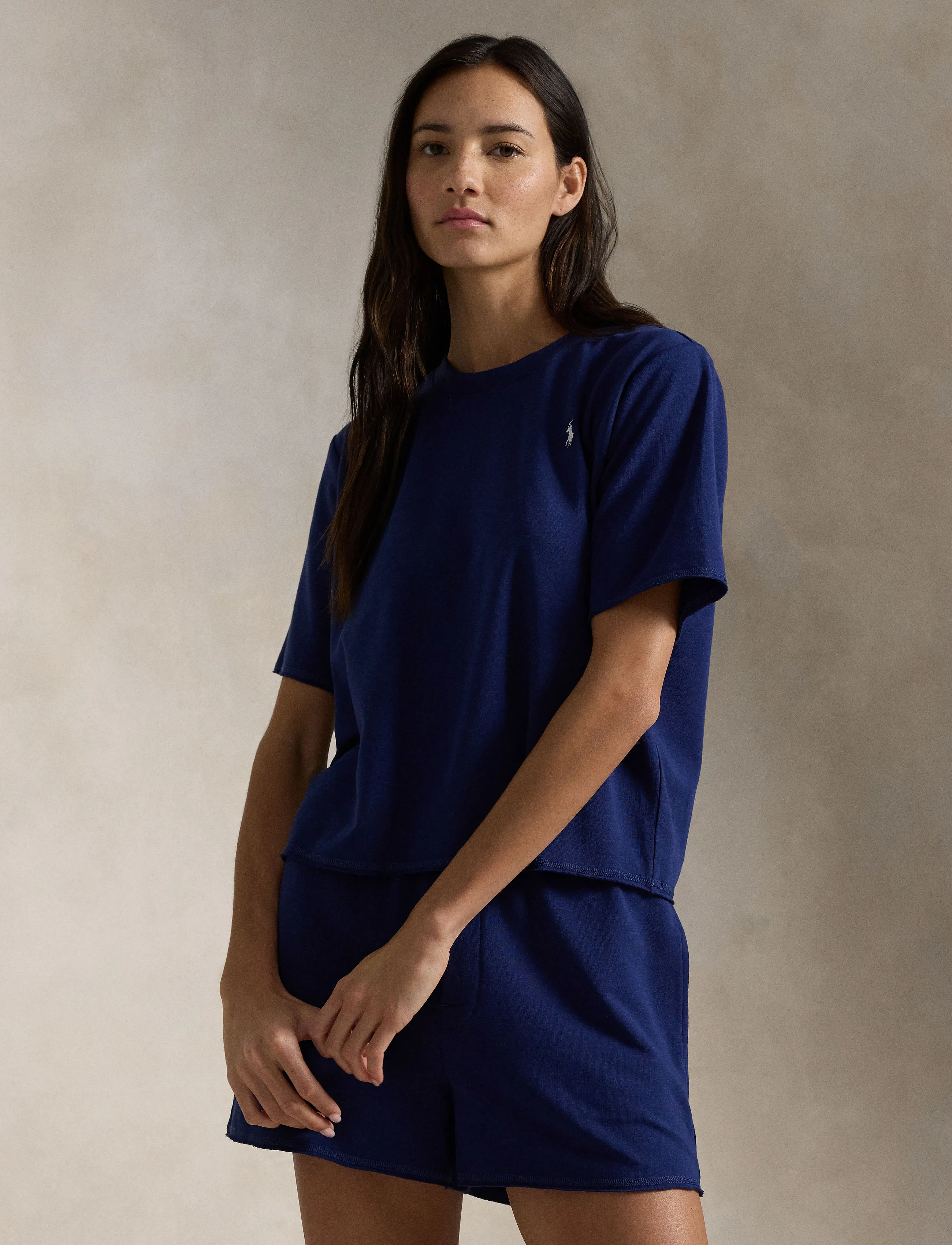 Polo Ralph Lauren Intimates - French Terry Short-Sleeve Pajama Set - pyjamas - navy - 2