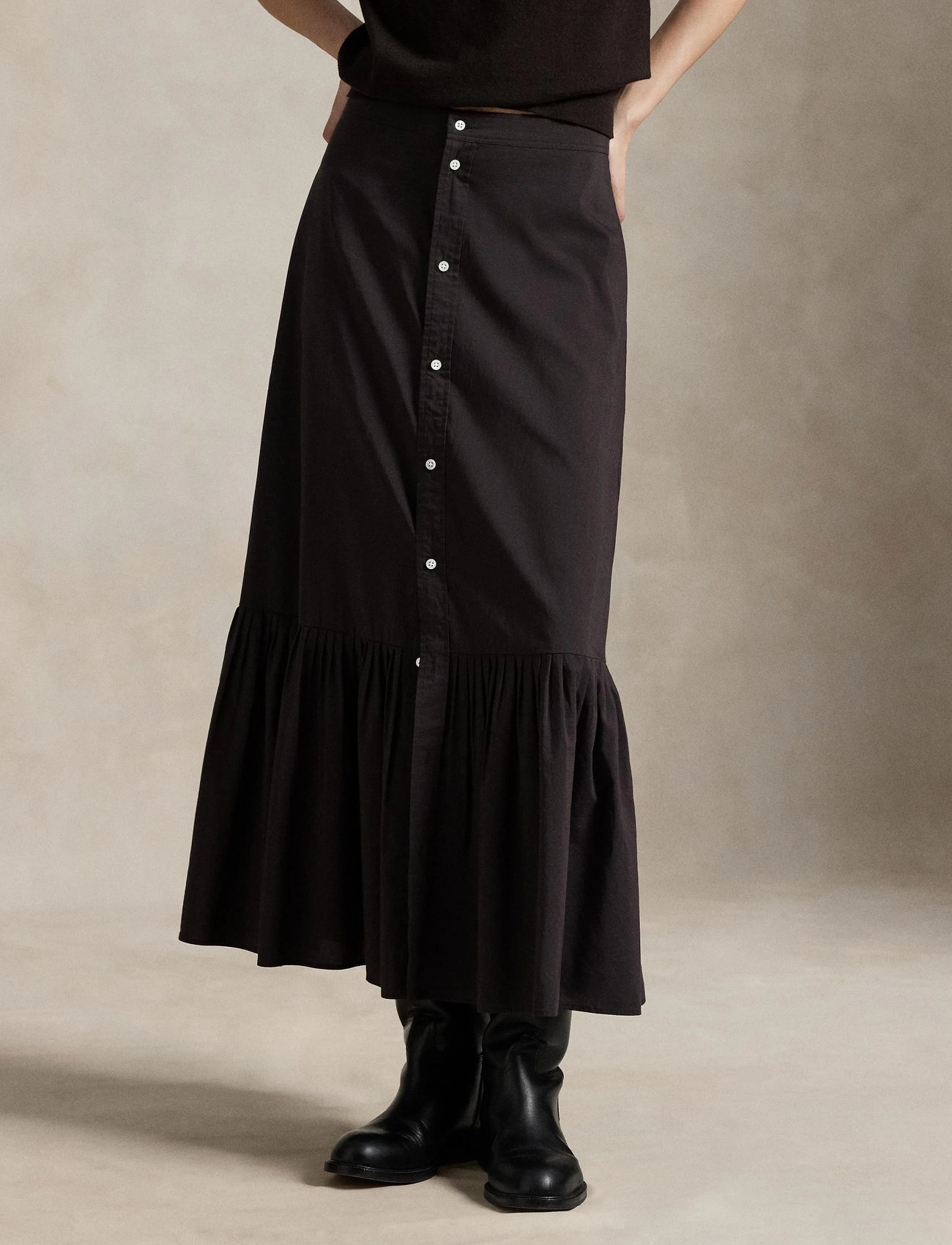 Polo Ralph Lauren Cotton-Silk A-Line Skirt - Brown - 32