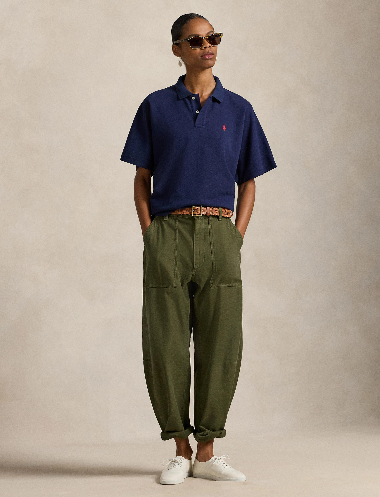 Polo Ralph Lauren Dolman-sleeve Mesh Polo Shirt (PRW211A96270