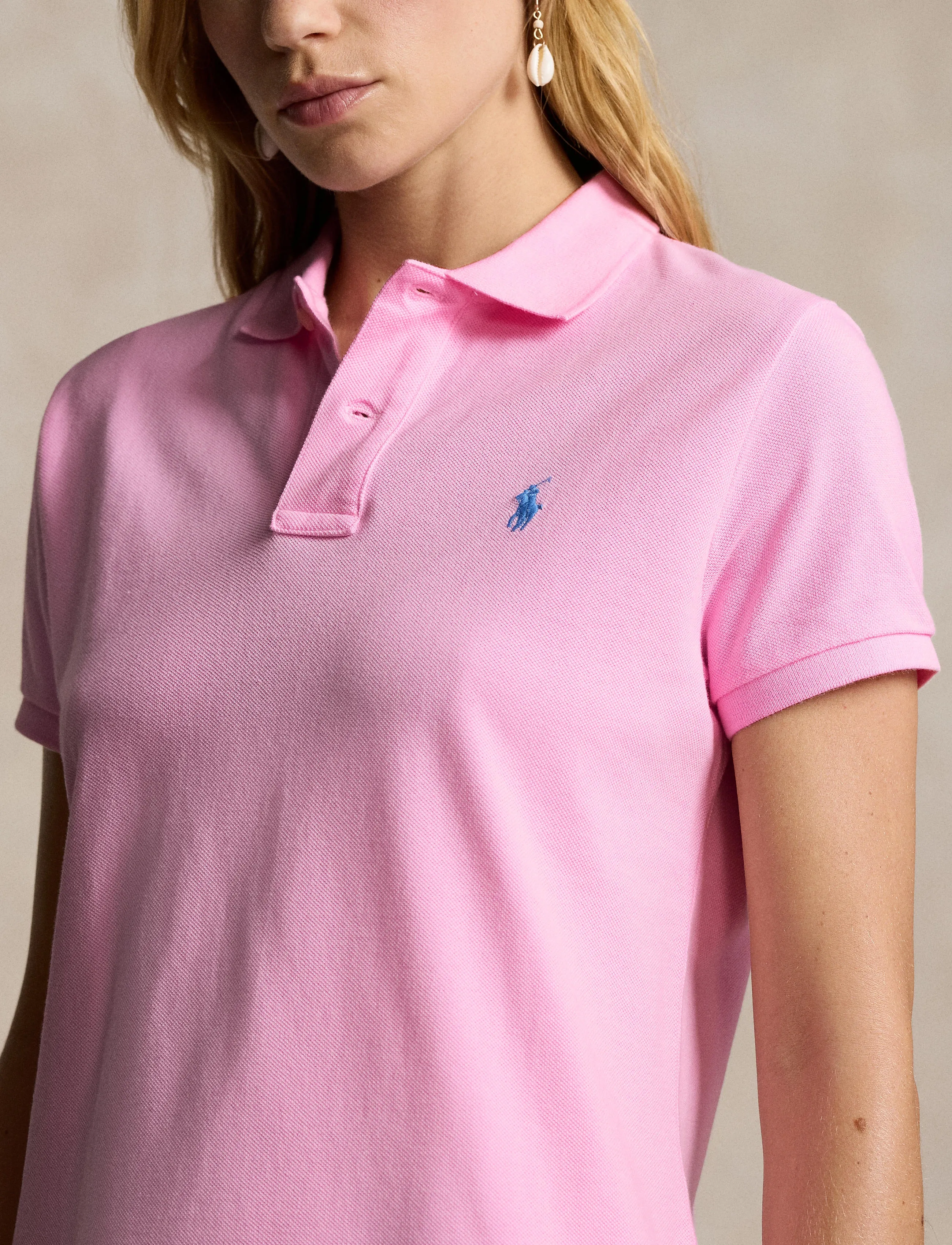 Polo Ralph Lauren - Cotton Mesh Polo Dress - marškinėlių tipo suknelės - carmel pink/c7349 - 4