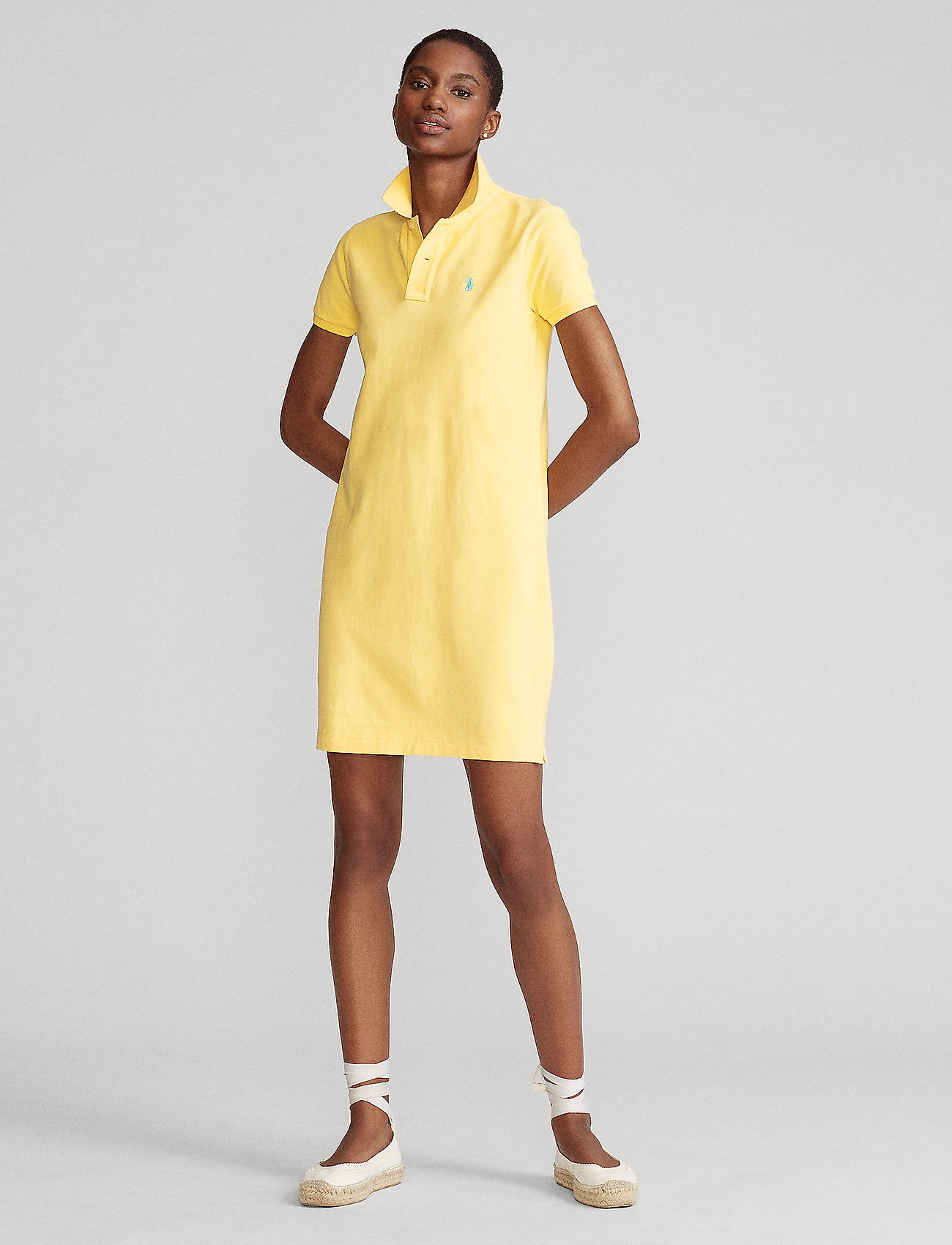Polo Ralph Lauren Cotton Mesh Polo Dress - Riided - CORN YELLOW/C6103 / yellow