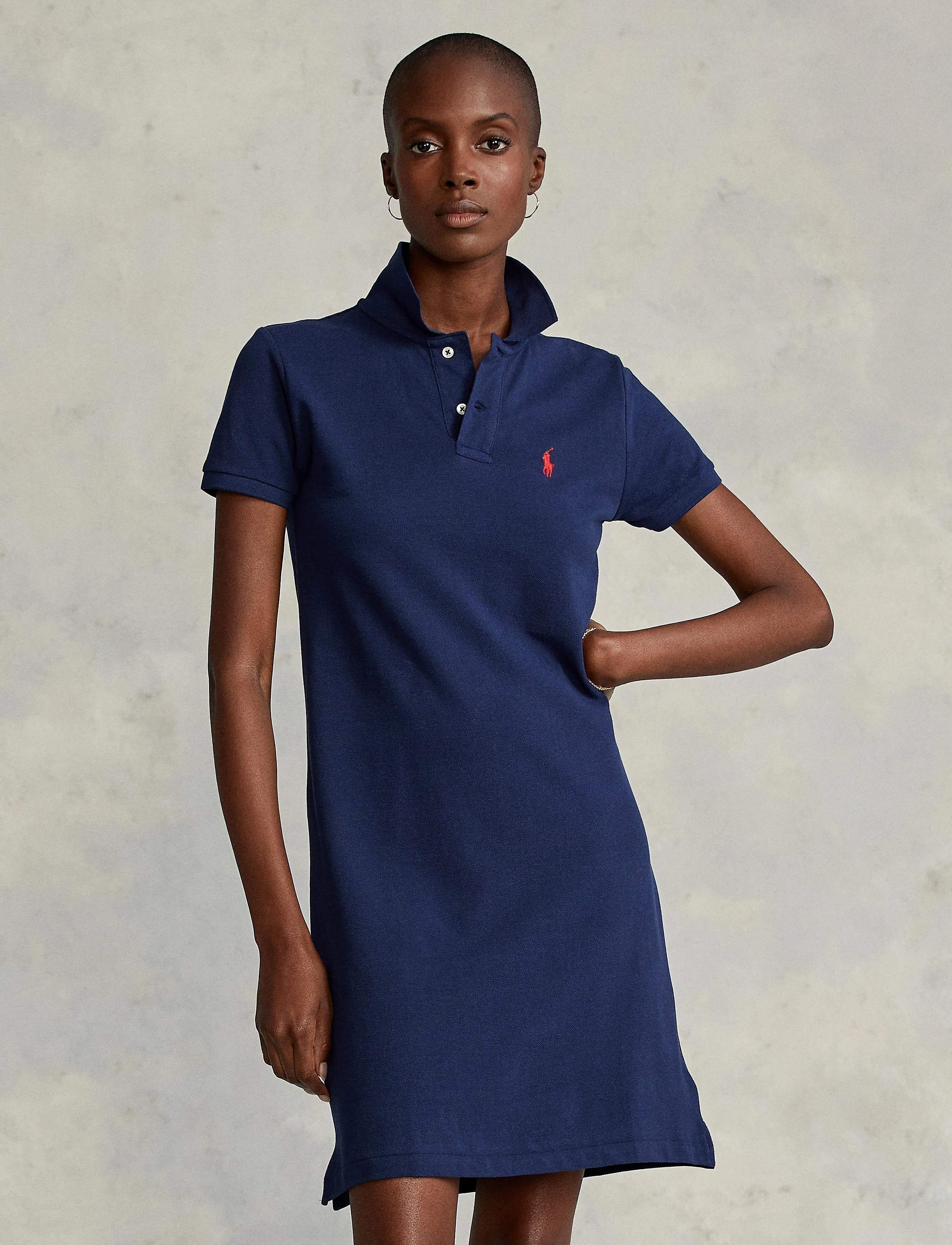 Polo Ralph Lauren Cotton Mesh Polo Dress - T-skjortekjoler - NEWPORT NAVY/C387 / blue
